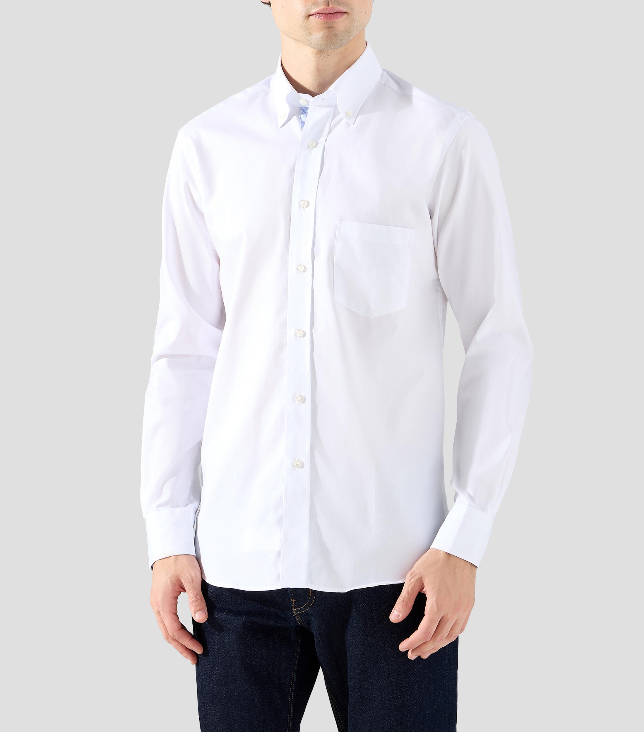 Camisa lisa manga larga Hombre