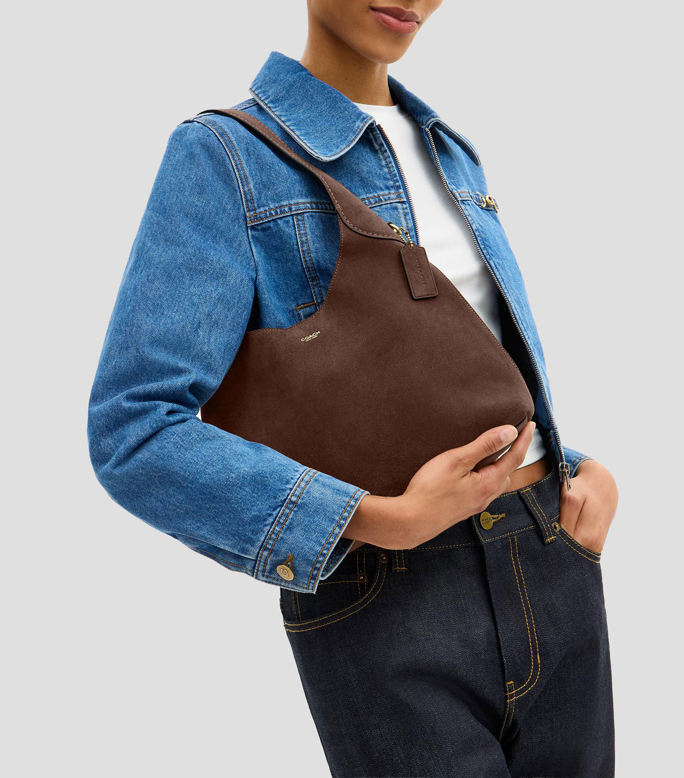Bolsa shoulder de ante Brooklyn 28 lisa Mujer