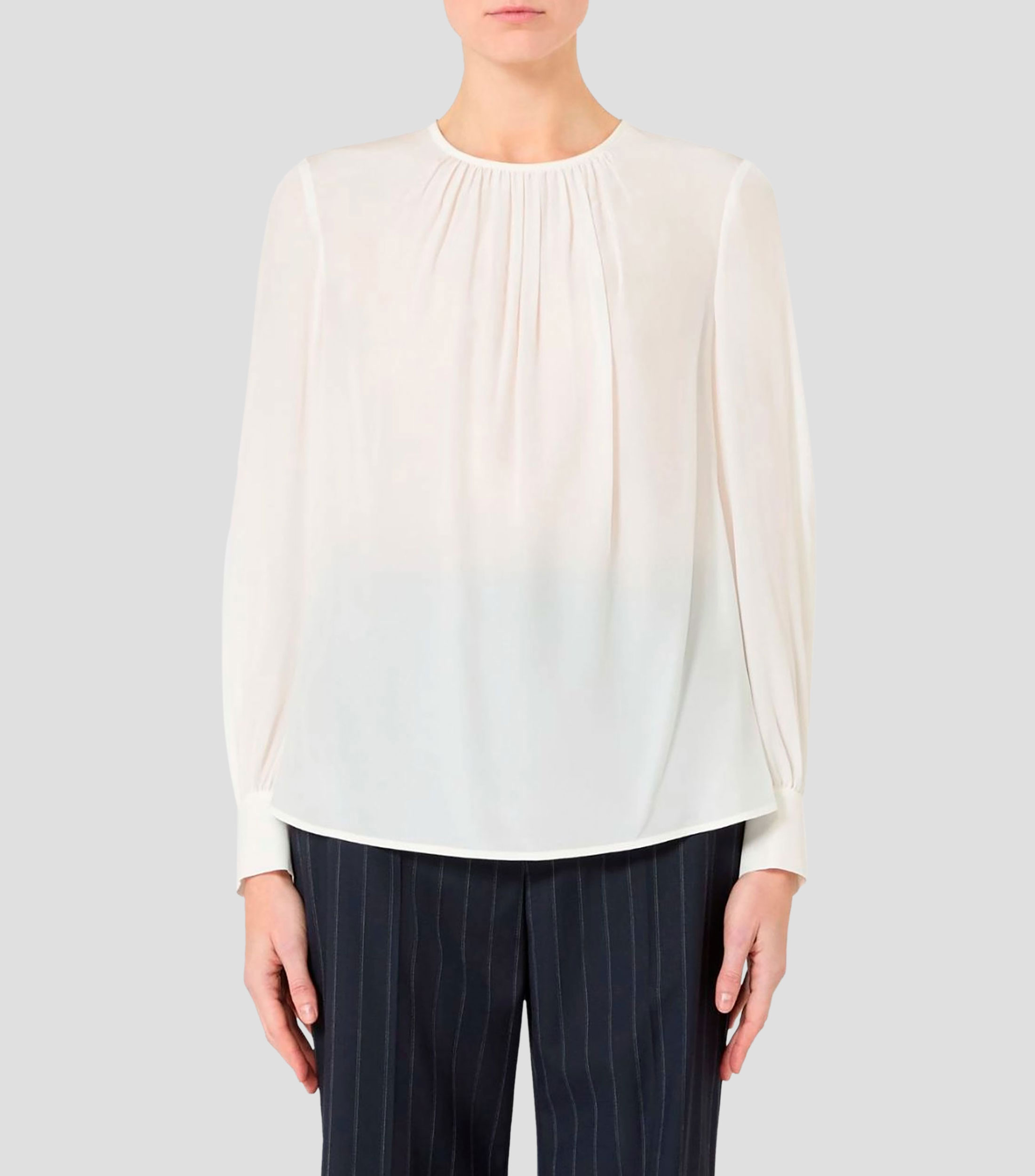 Blusa lisa de manga larga Mujer
