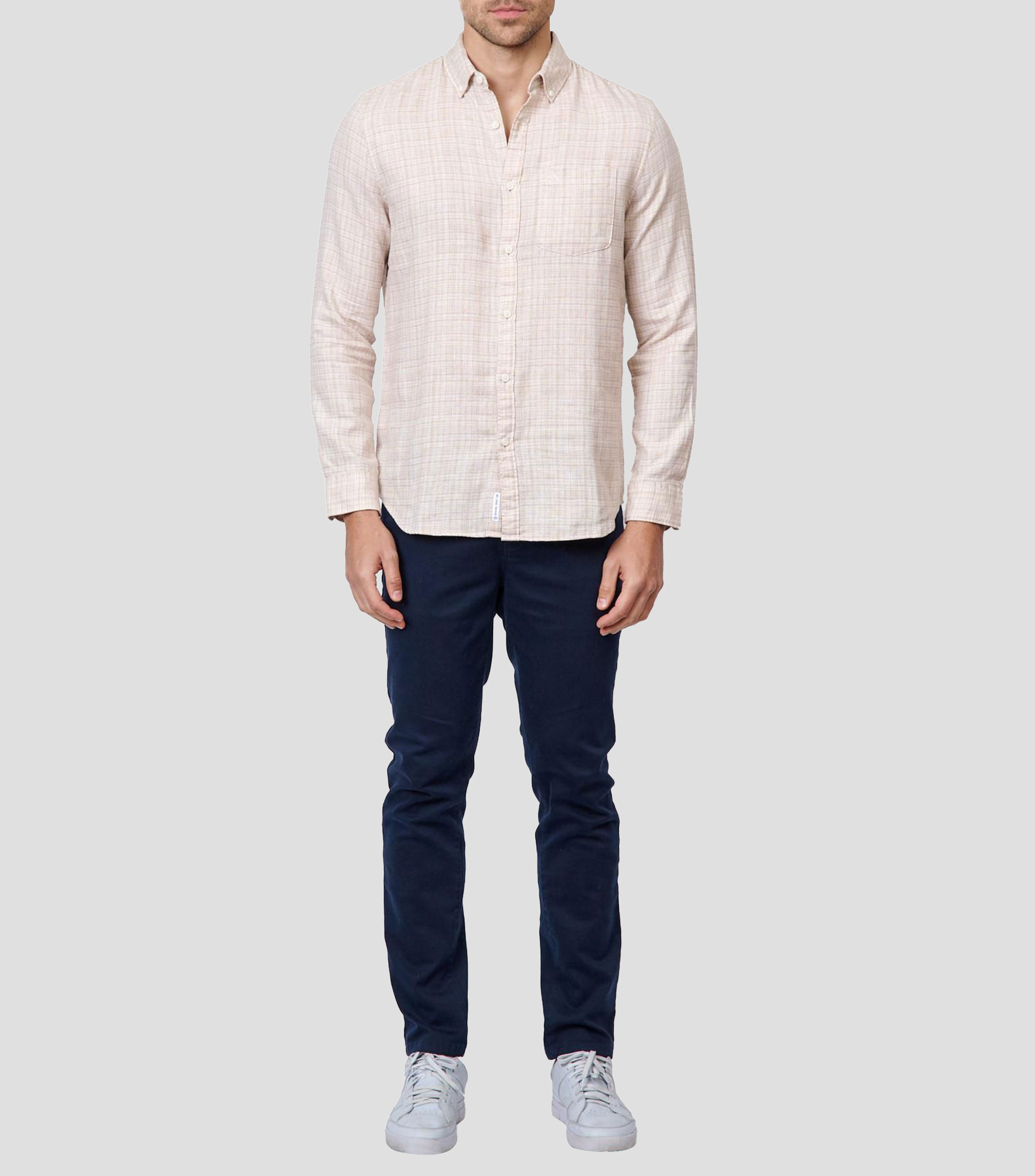 Camisa cuadros manga larga Hombre