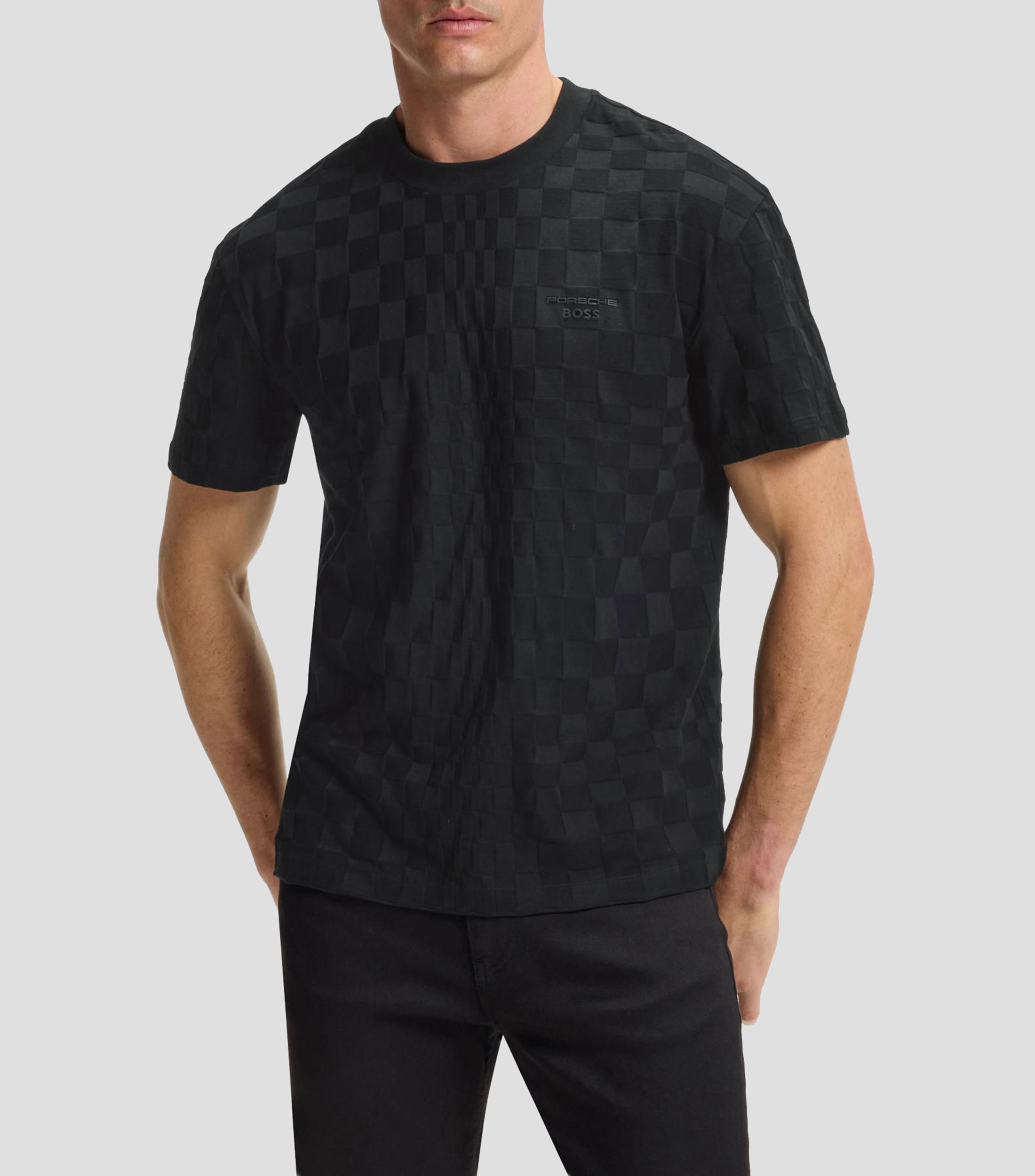 Playera Porsche x BOSS relaxed fit en jacquard de algodón Hombre