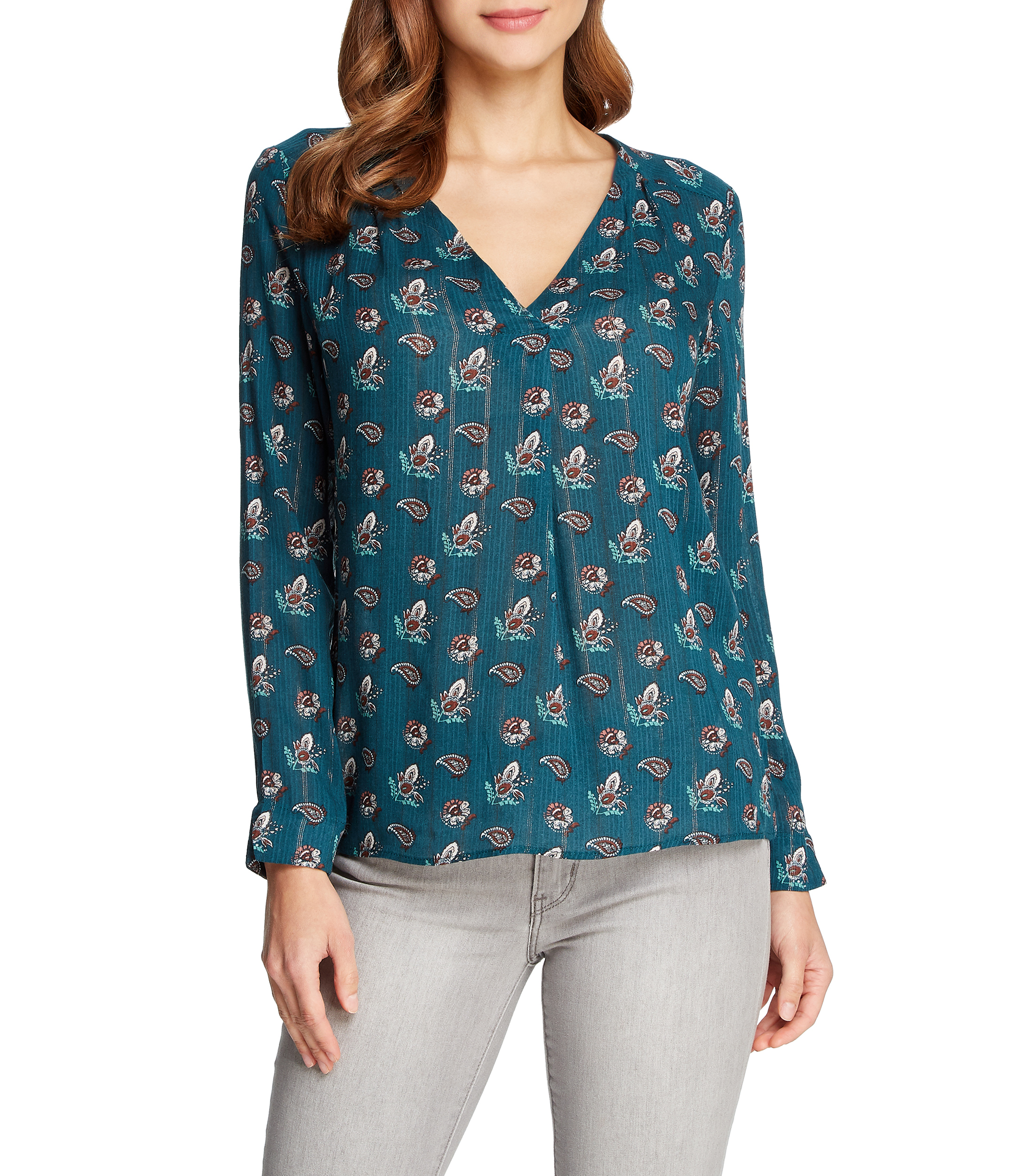 Springfield Blusa con flores manga larga Mujer - El Palacio de Hierro