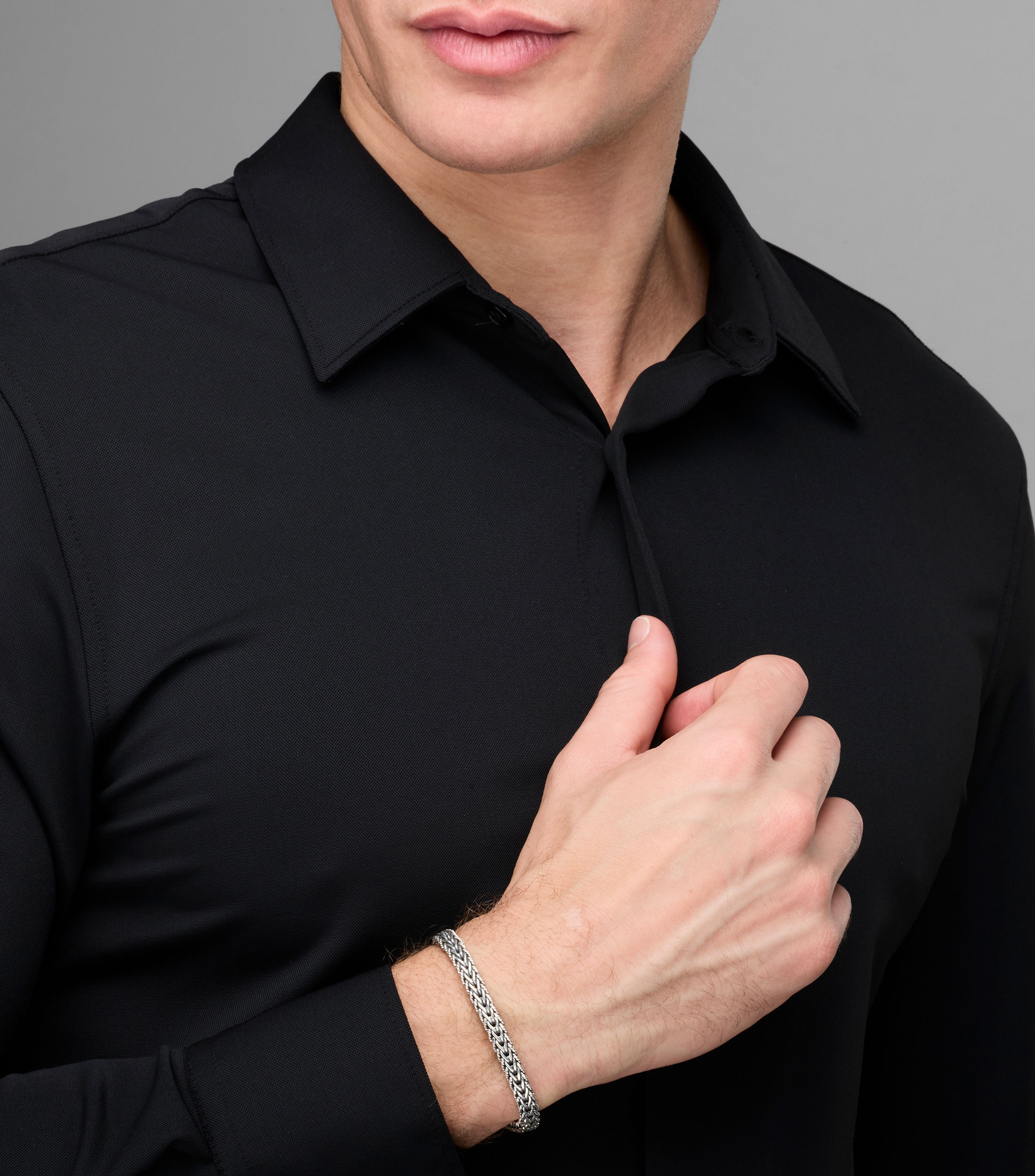 Pulsera en plata .925 tejida Hombre