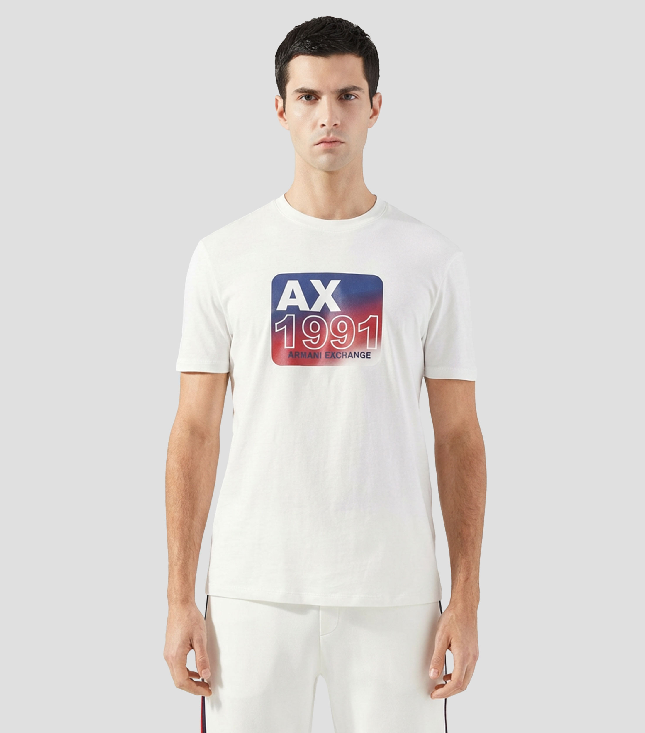 Playera cuello redondo manga corta estampada Hombre