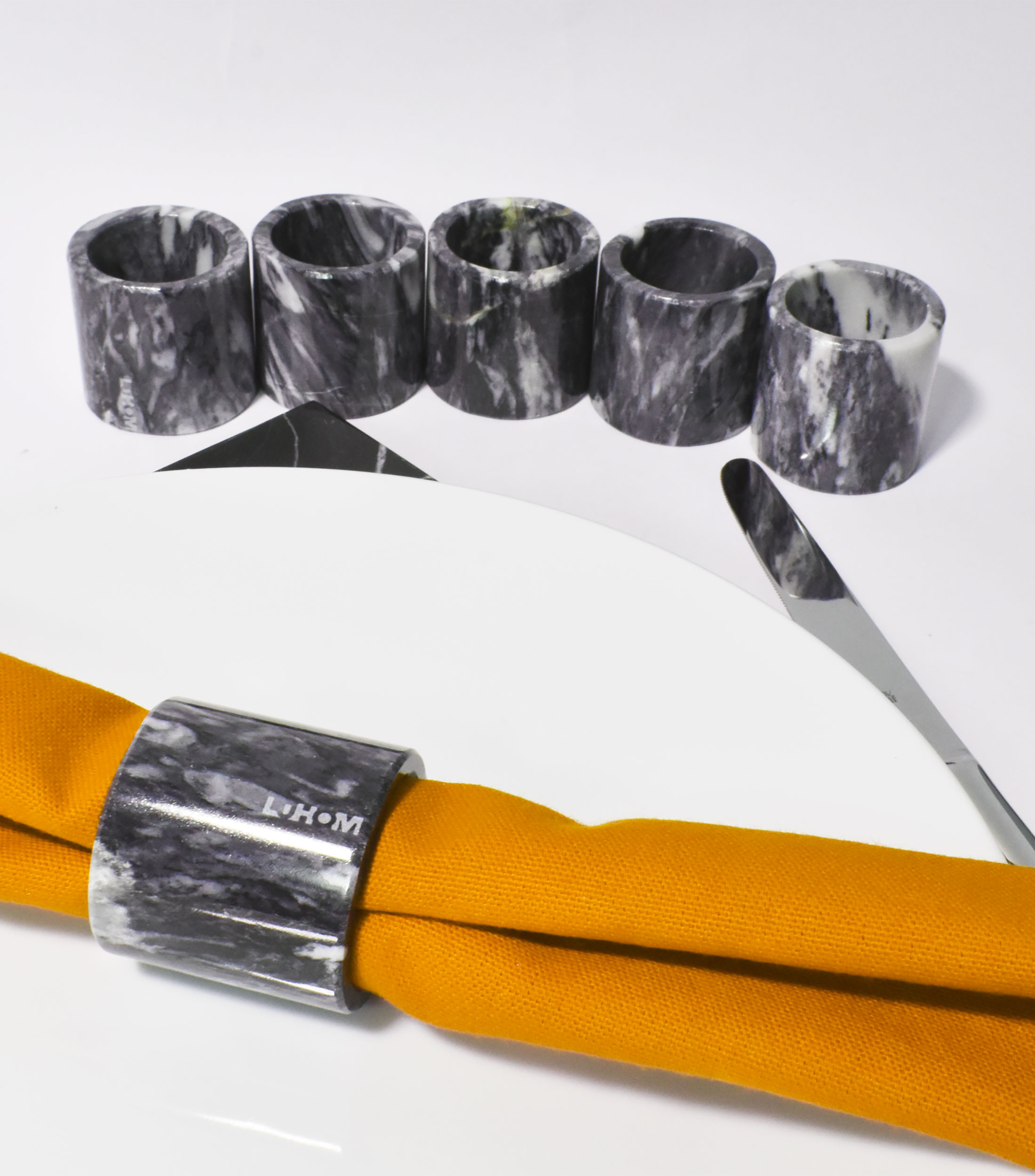 Set 6 anillos para servilletas en marmol