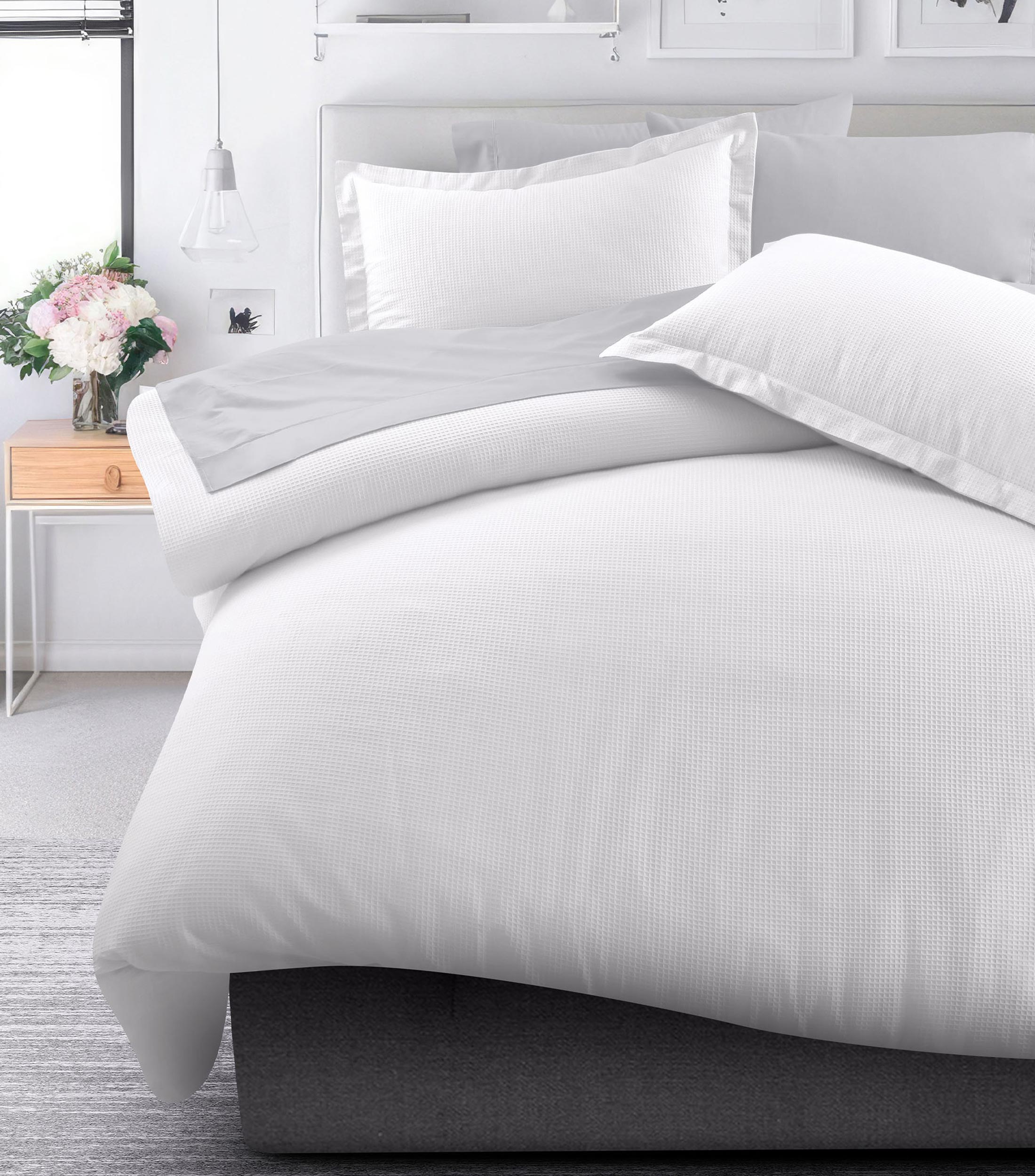 Funda para Duvet con relleno Matrimonial Queen Size Areu Blanco