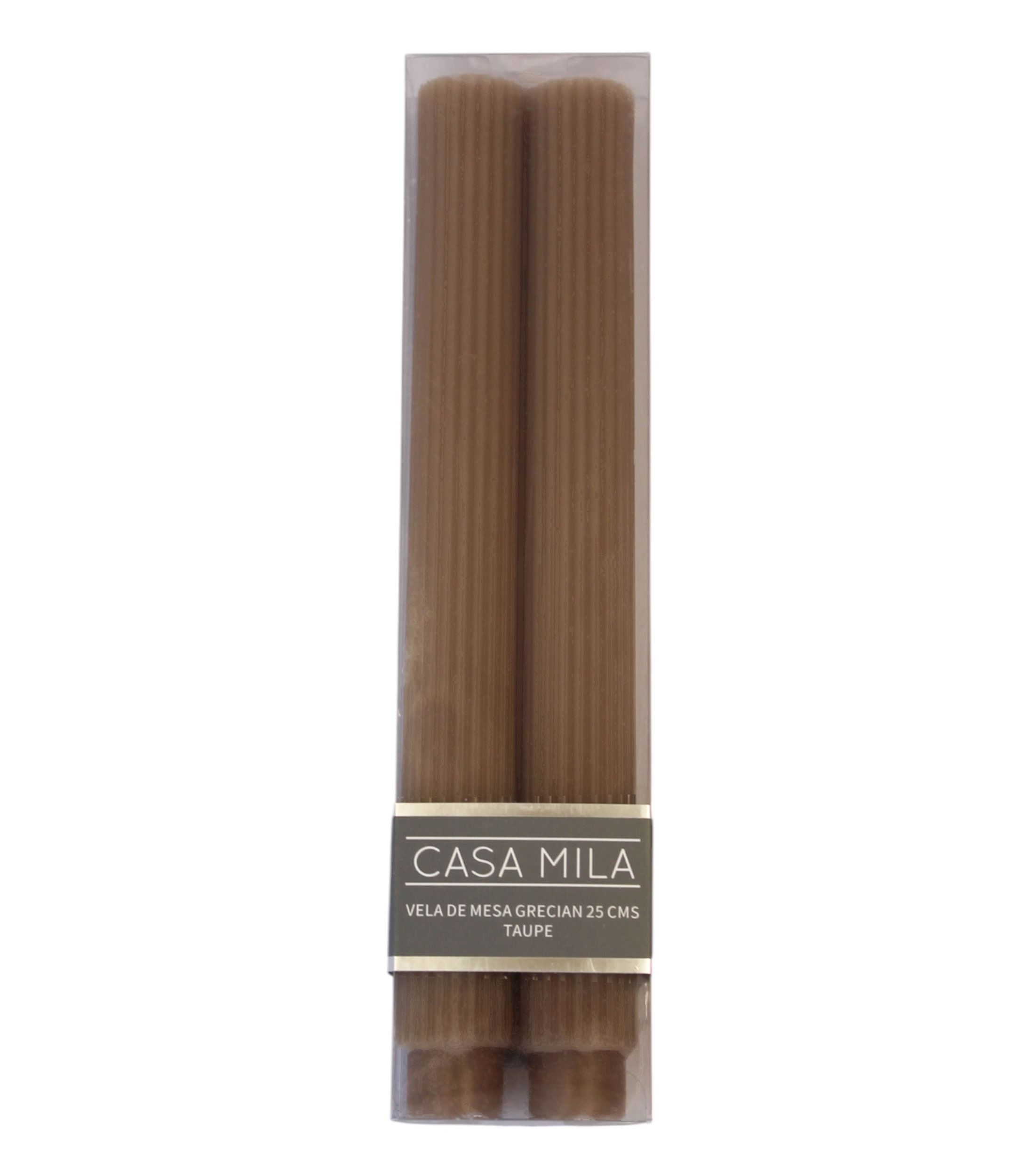 Set 2 velas decorativas Grecian, taupe