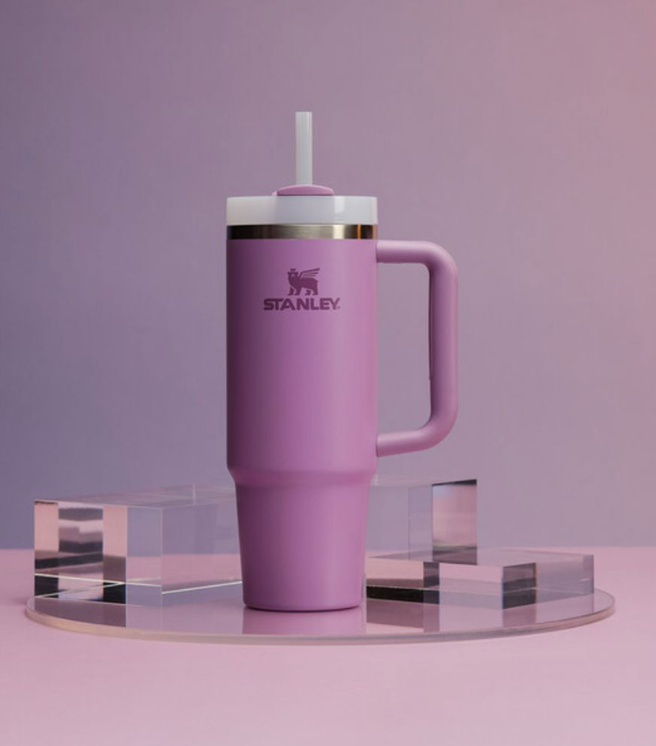 Termo Stanley Quencher Lilla Acero Inoxidable con Popote, 887 ml