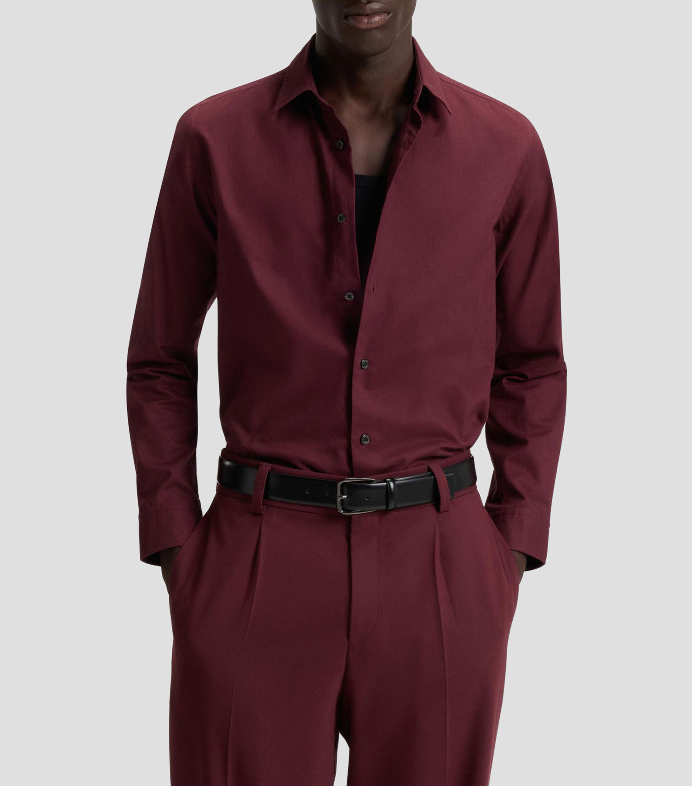 Camisa relaxed fit en franela de algodón cepillado Hombre