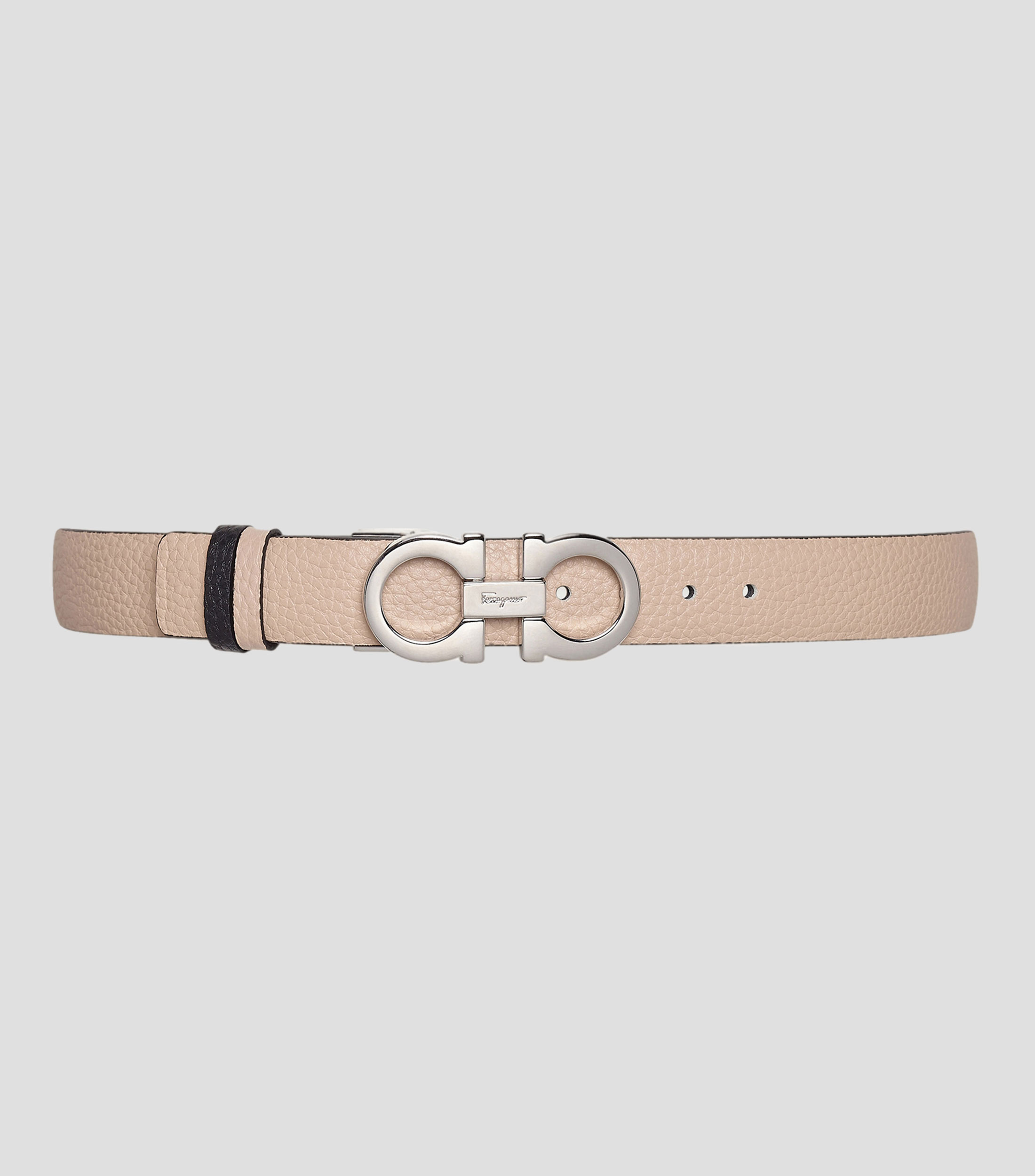 Cinturón Reversible en piel beige Mujer