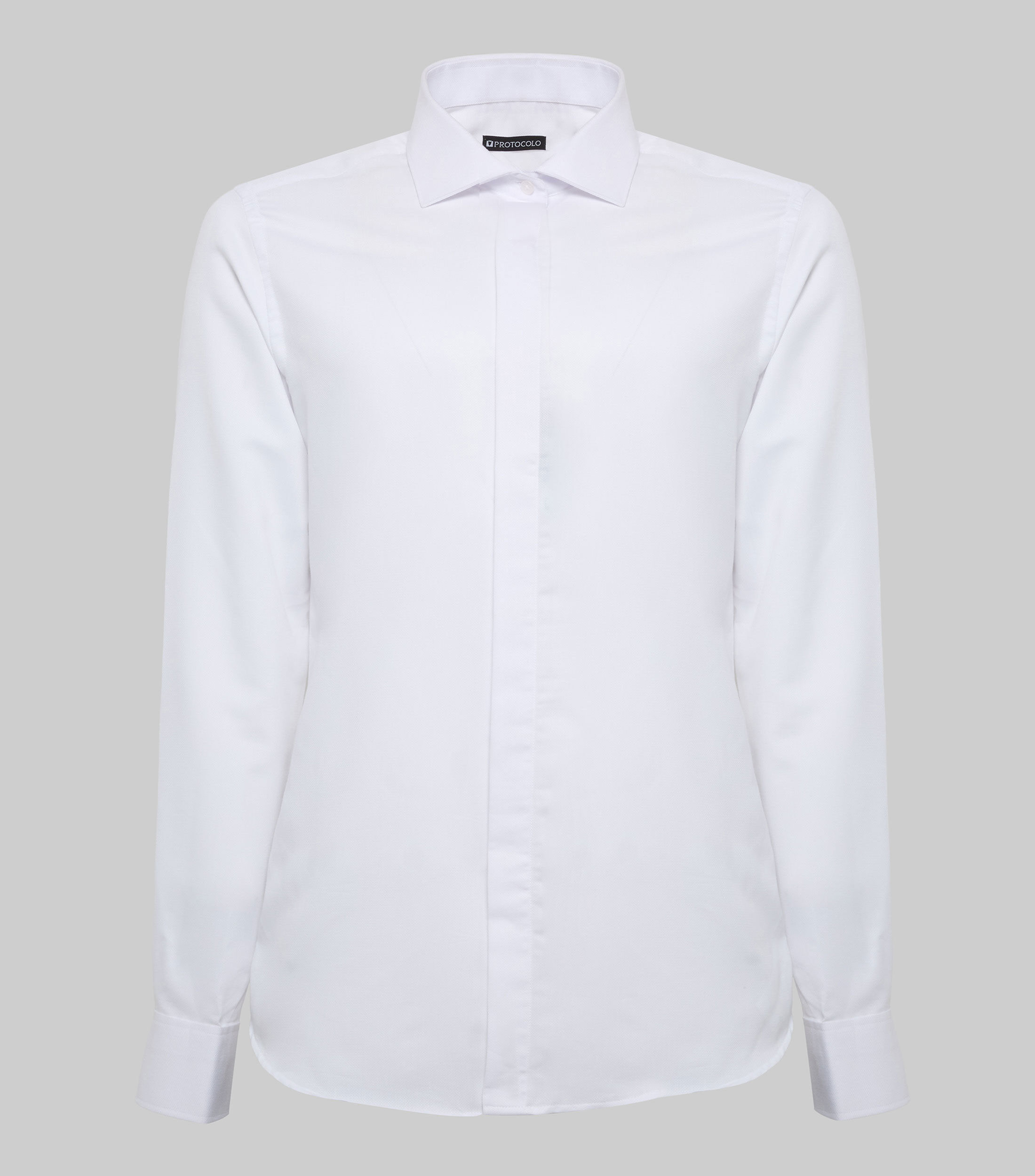 Camisa con microdiseño manga larga Hombre