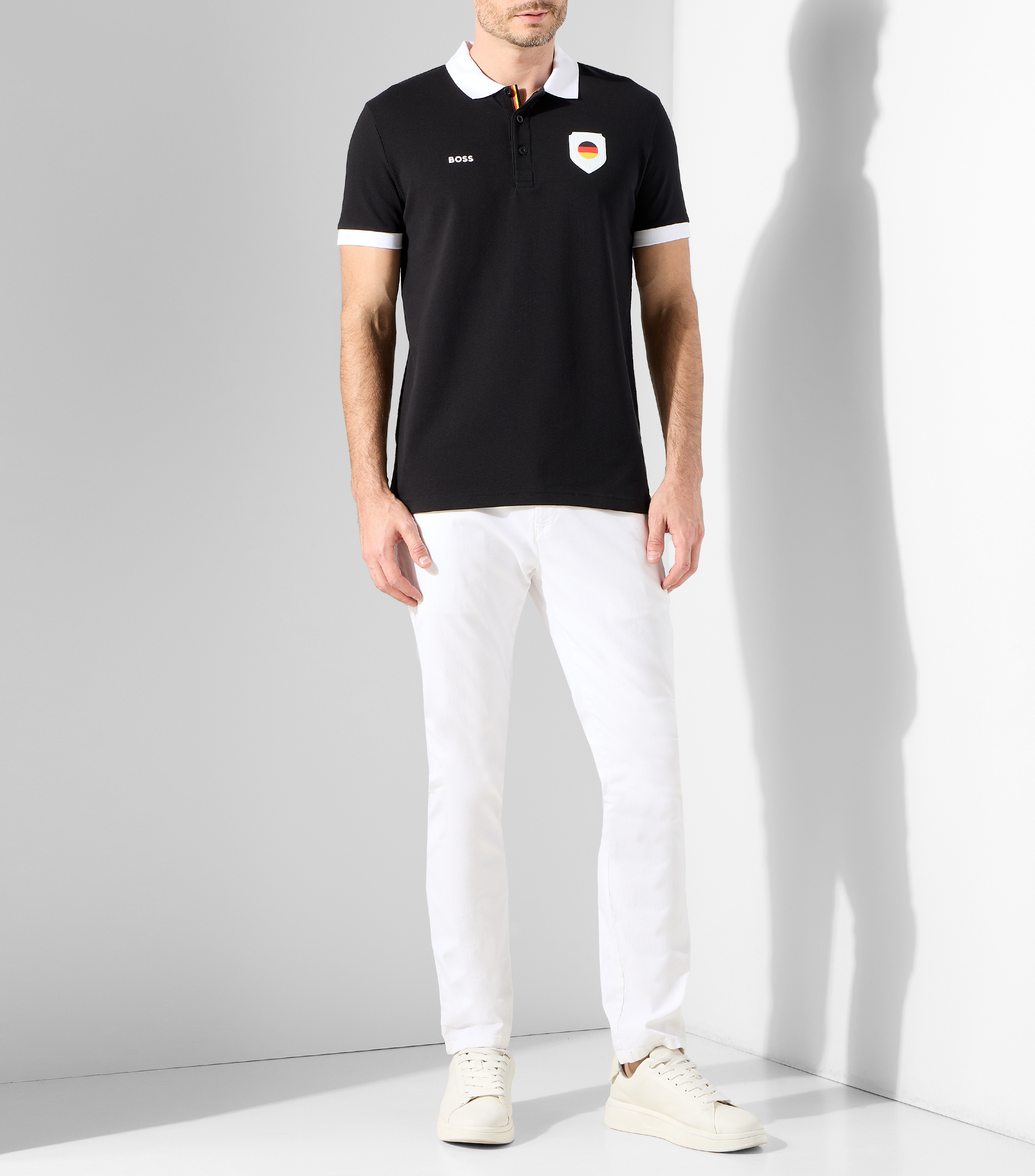 Playera polo manga corta Alemania sólida Hombre