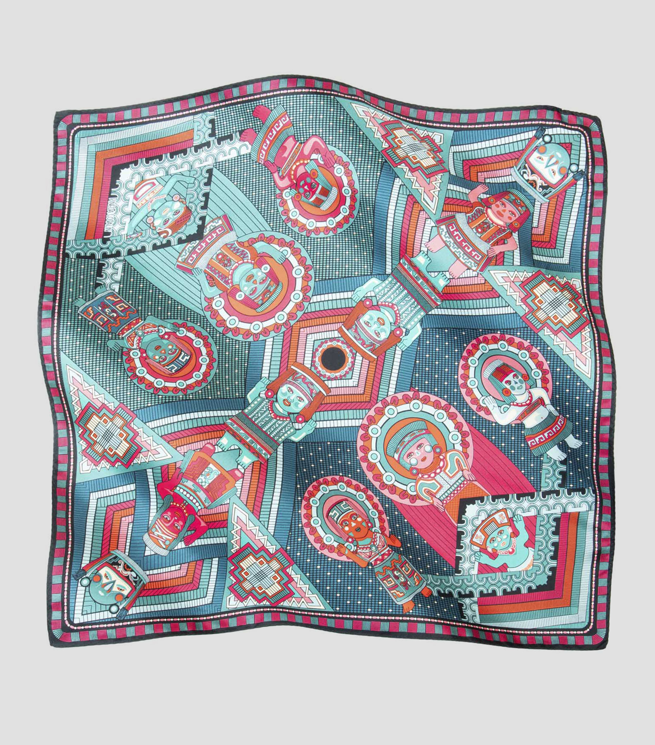 Mascada de seda estampada Mujer