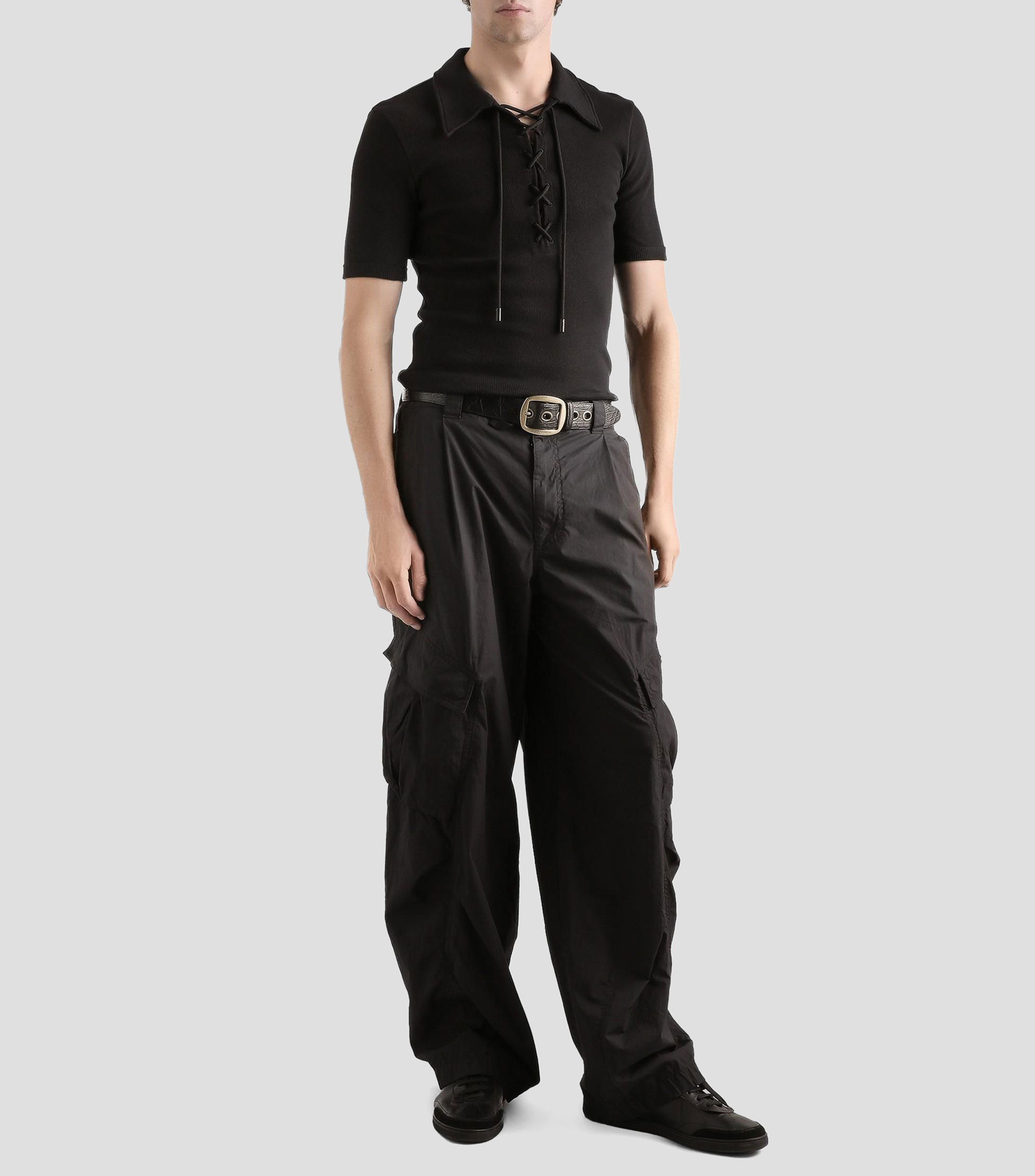 Playera tipo polo con manga corta lisa Hombre