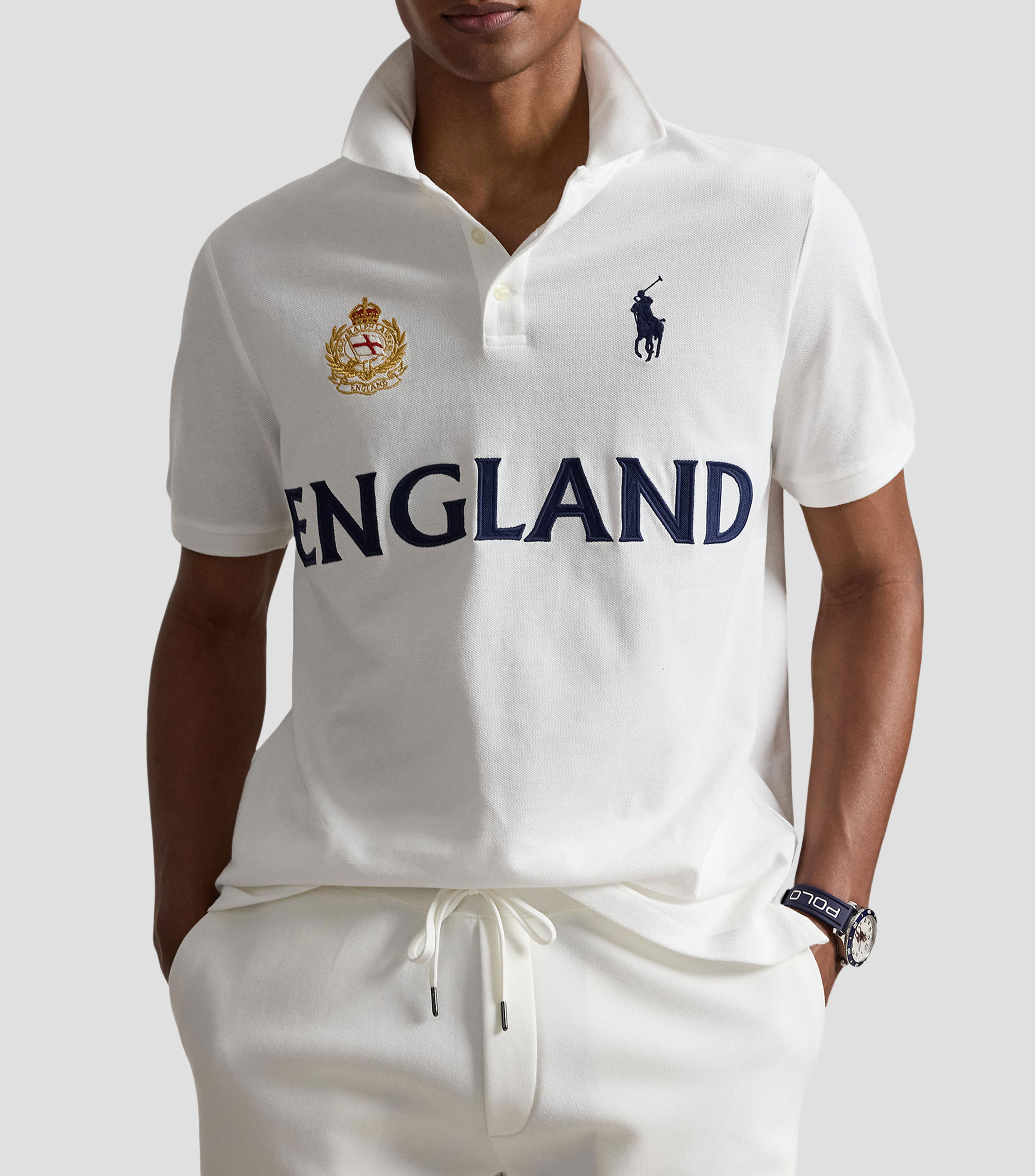 Playera polo manga corta sólida Hombre