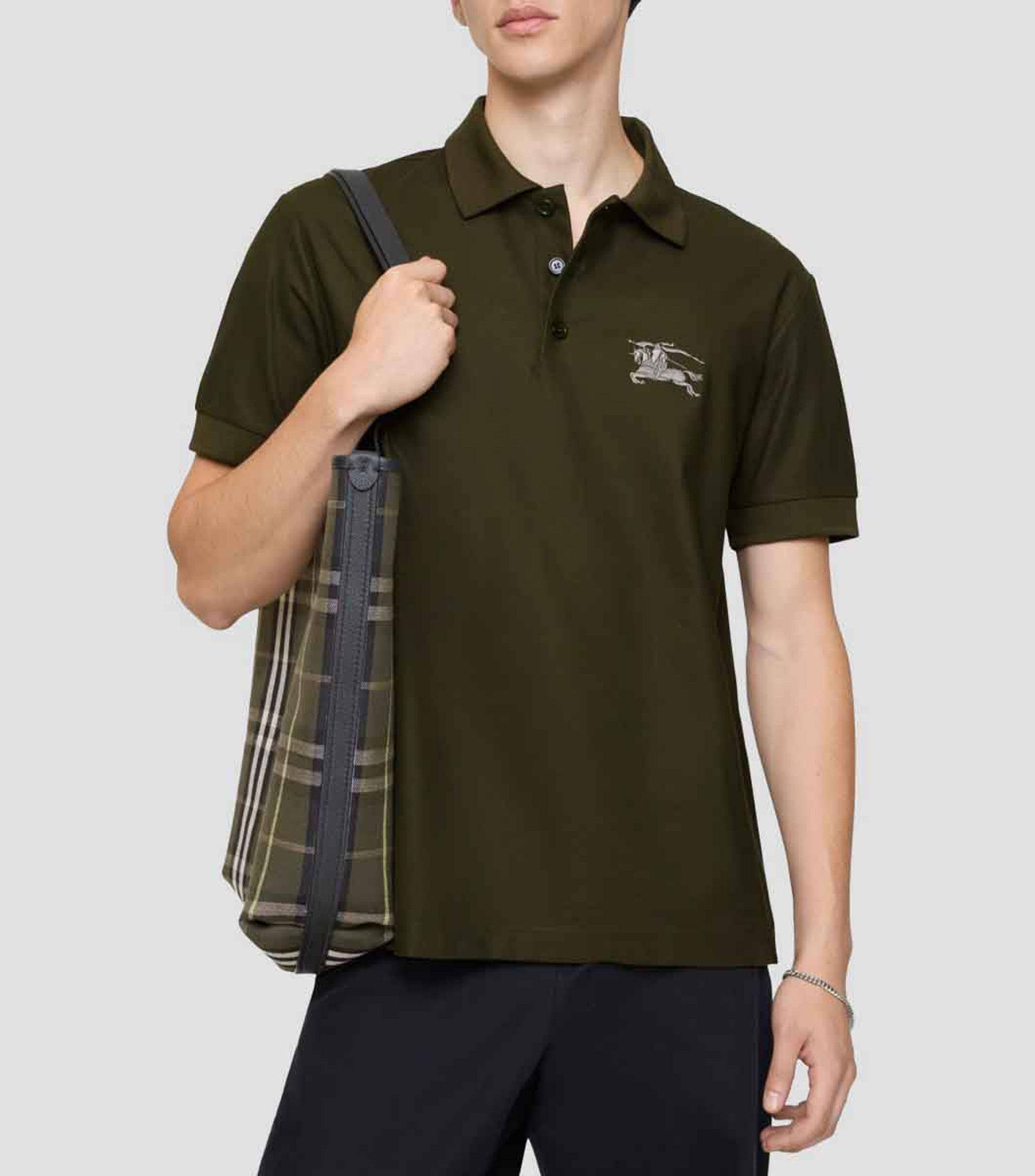 Playera tipo polo manga corta liso Hombre