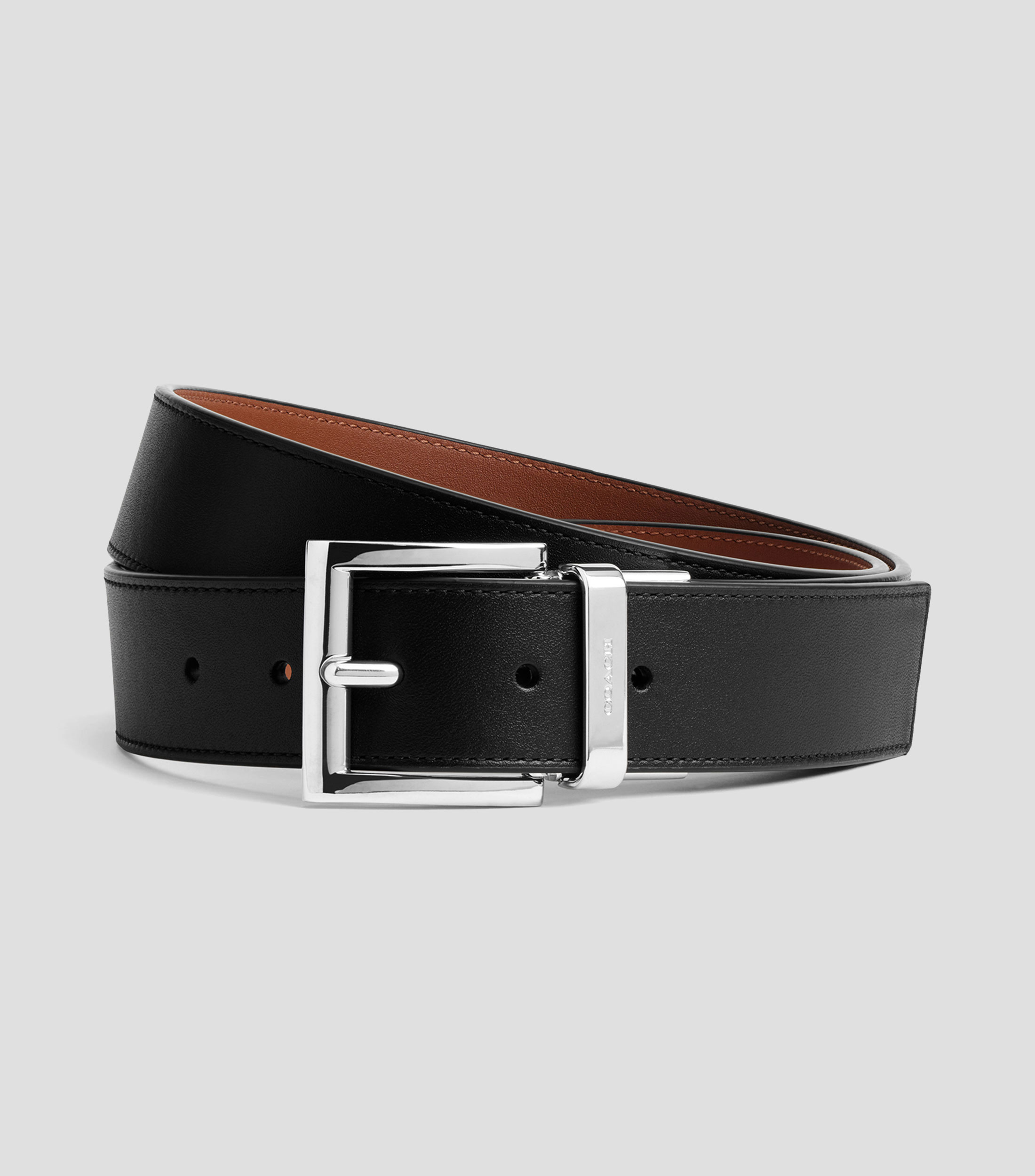 Cinturón reversible en piel casual Hombre