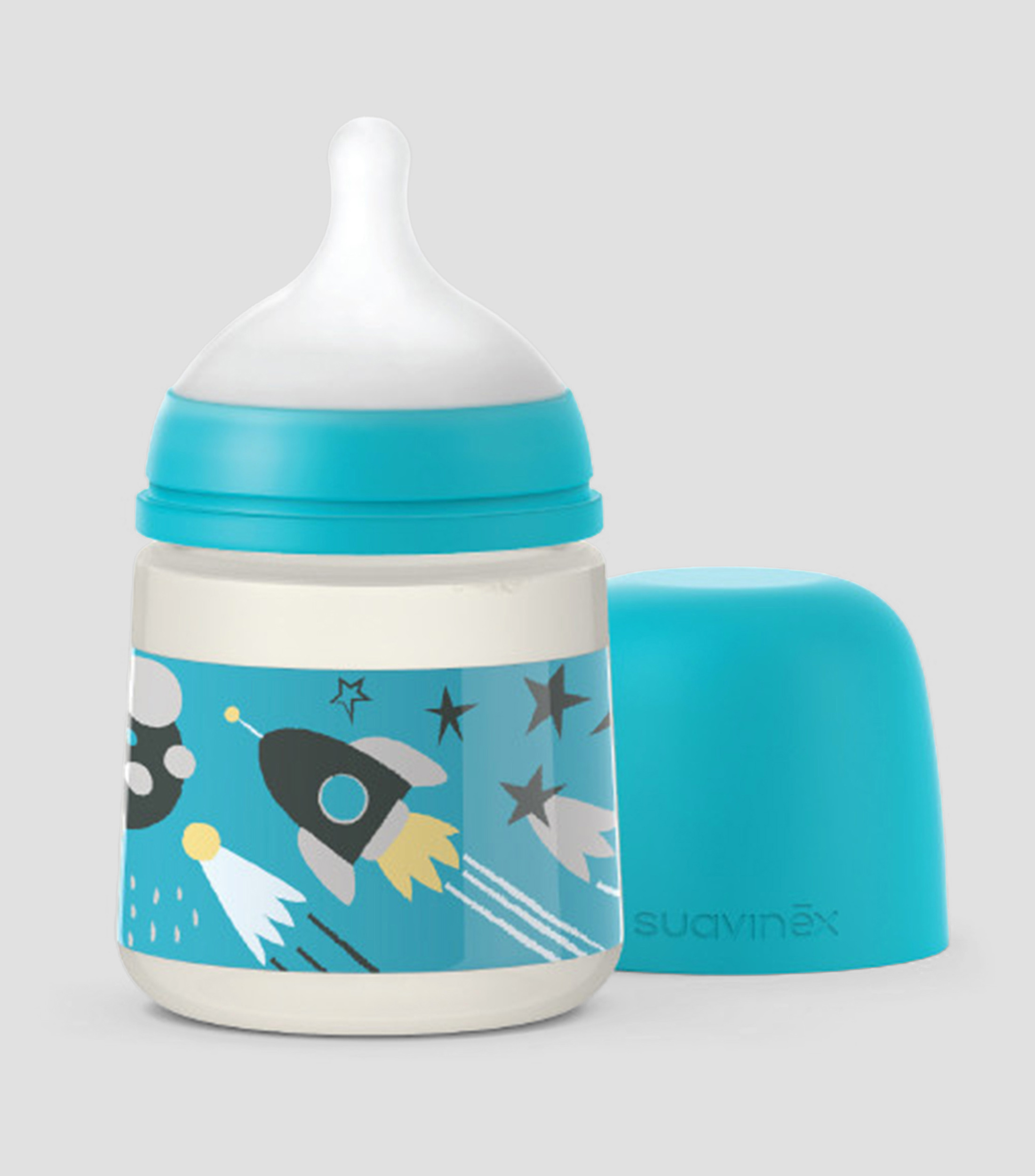 Biberon con tetina Fisiologica SX Pro, flujo lento, Space azul 150 ml