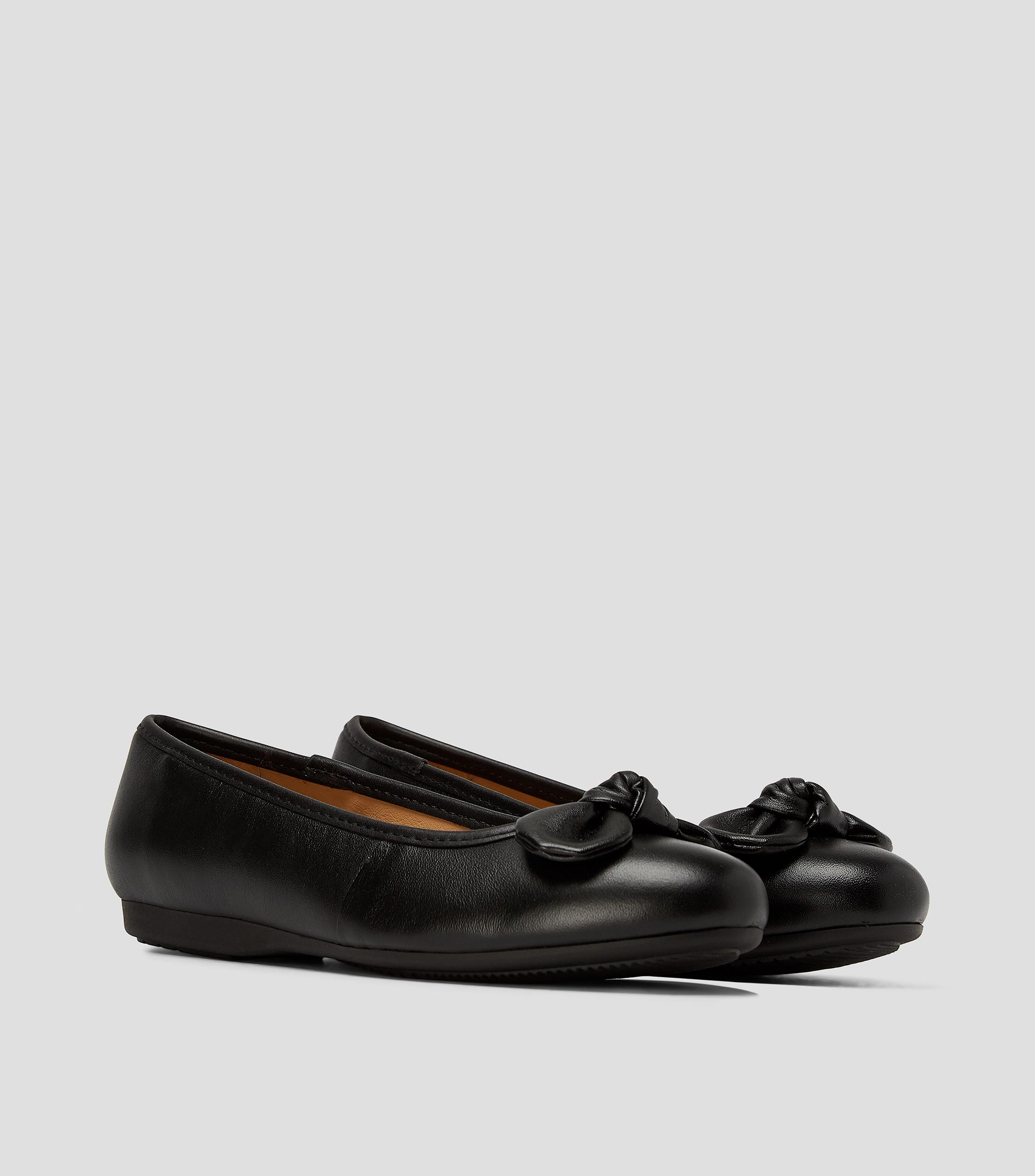 Flats En Piel con Moño Mujer