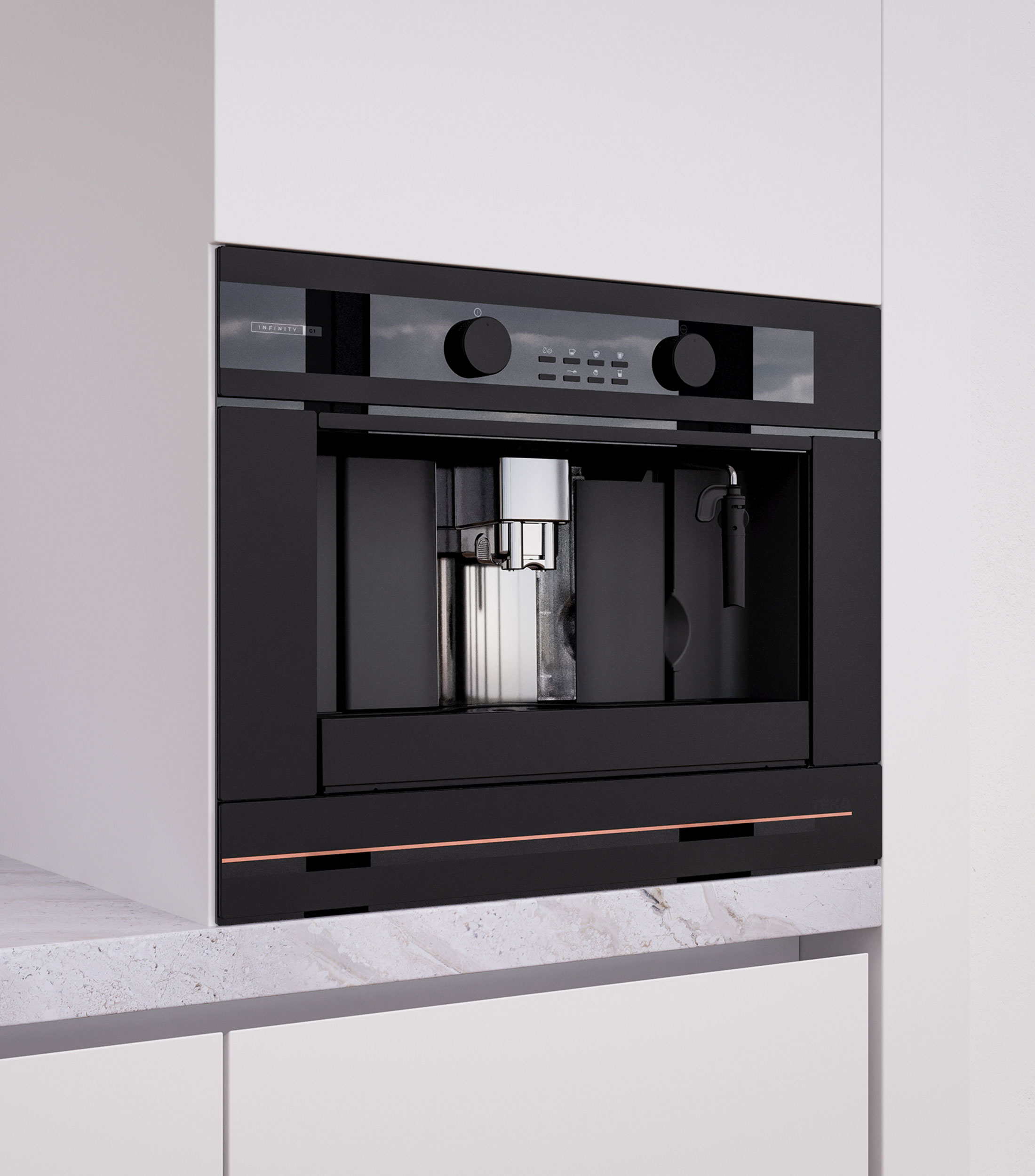 Cafetera Automatica Empotrable Infinity G1 para 2 Tazas en Acero