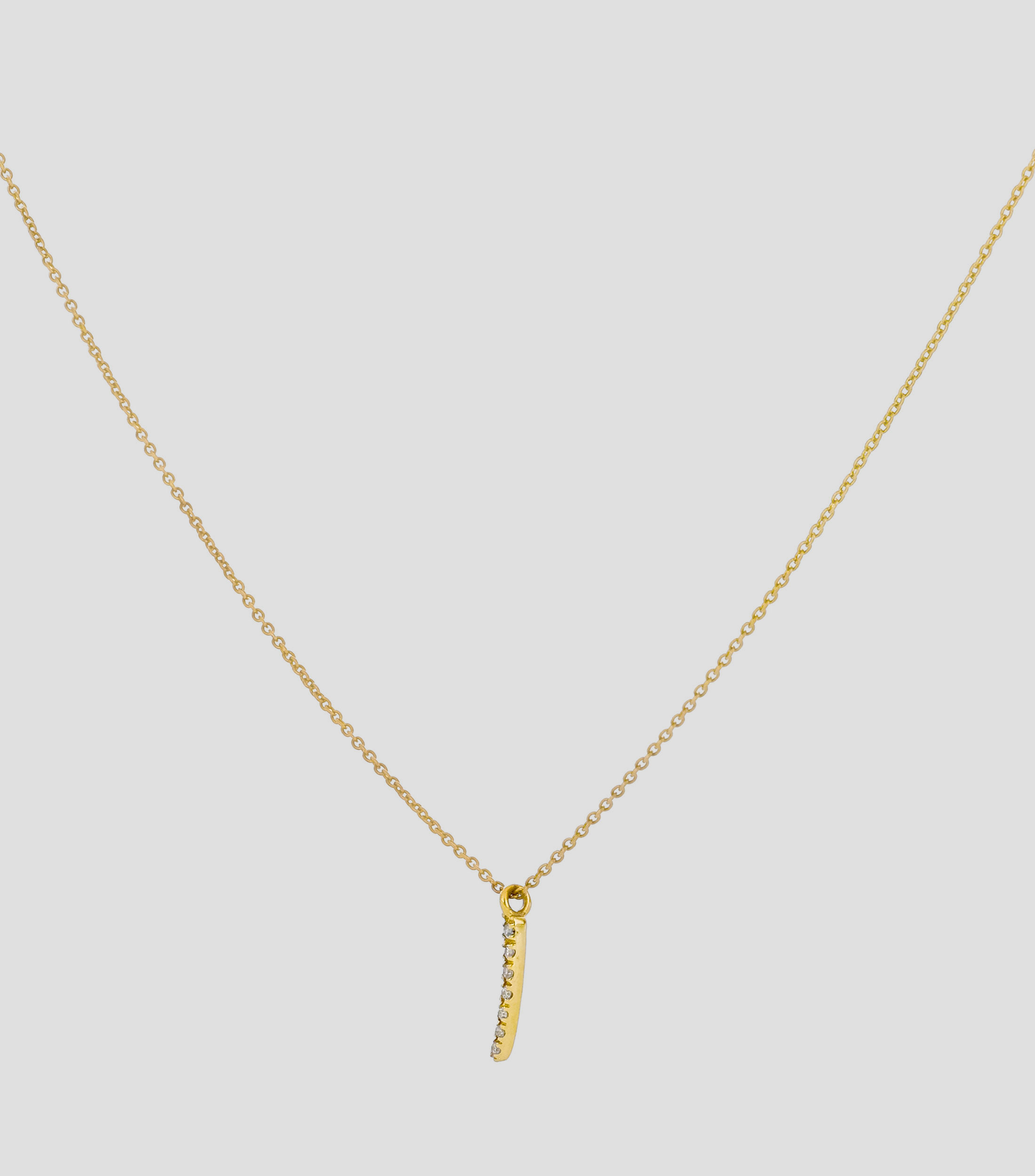 Dije en letra quotIquot y cadena en Oro amarillo 14 Kts Mujer