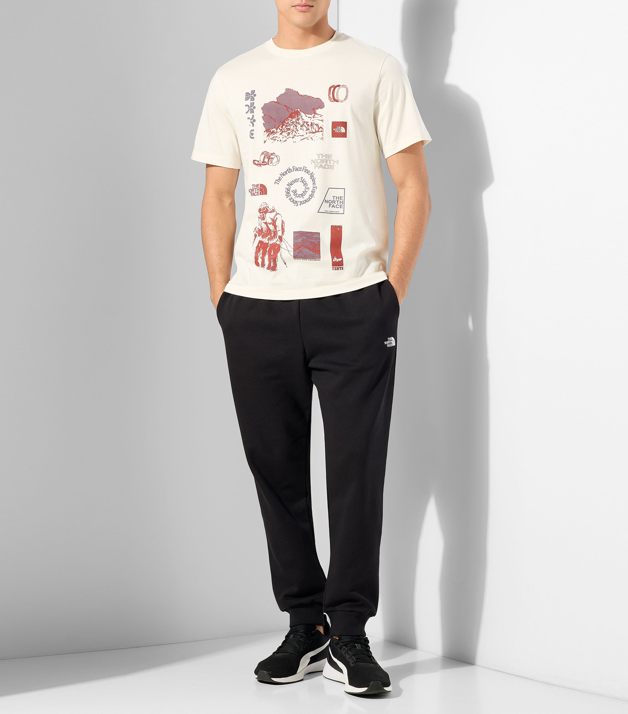 Playera cuello redondo manga corta estampada Hombre