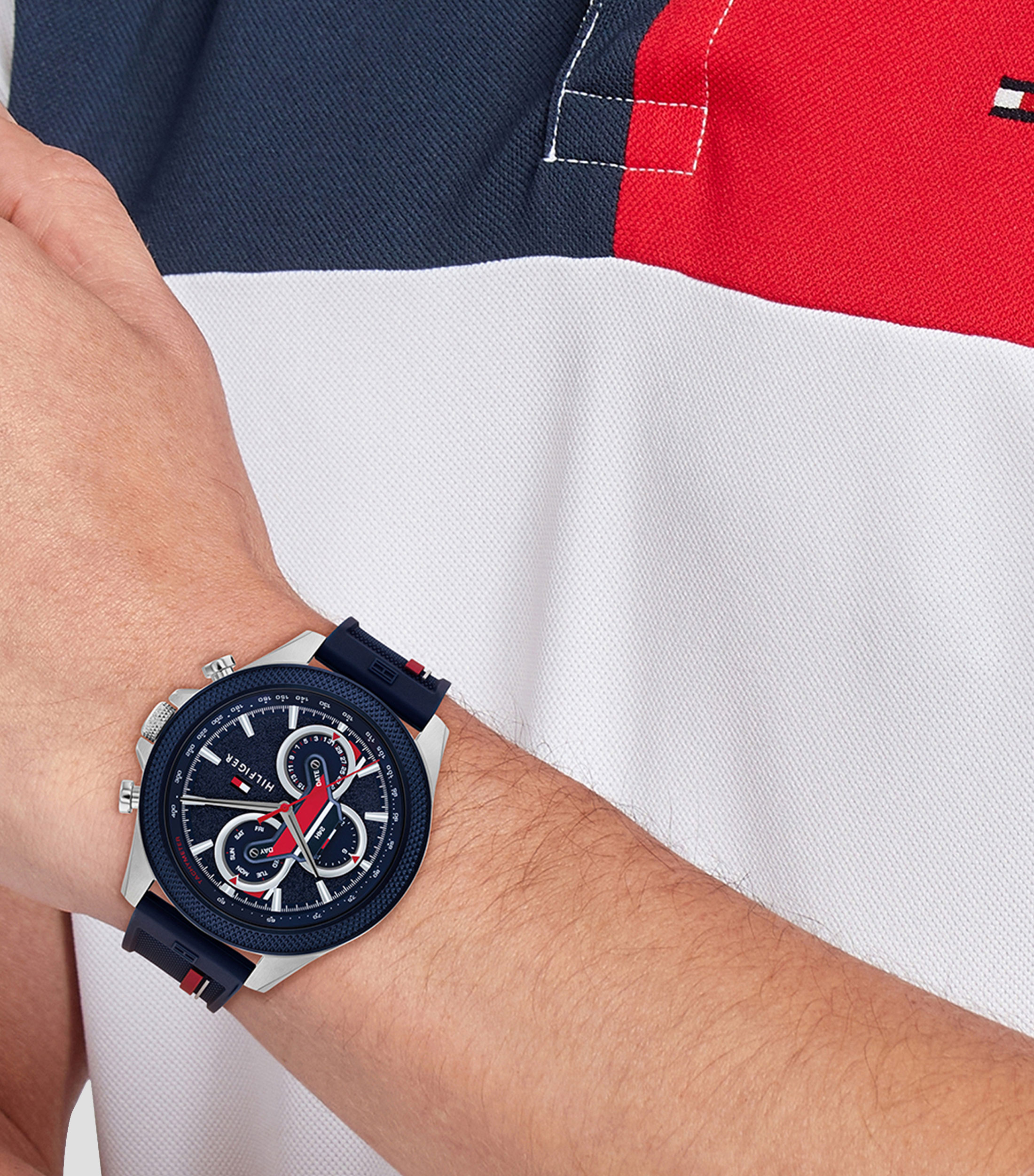Reloj para Hombre Clark Casual, Plateado, Azul