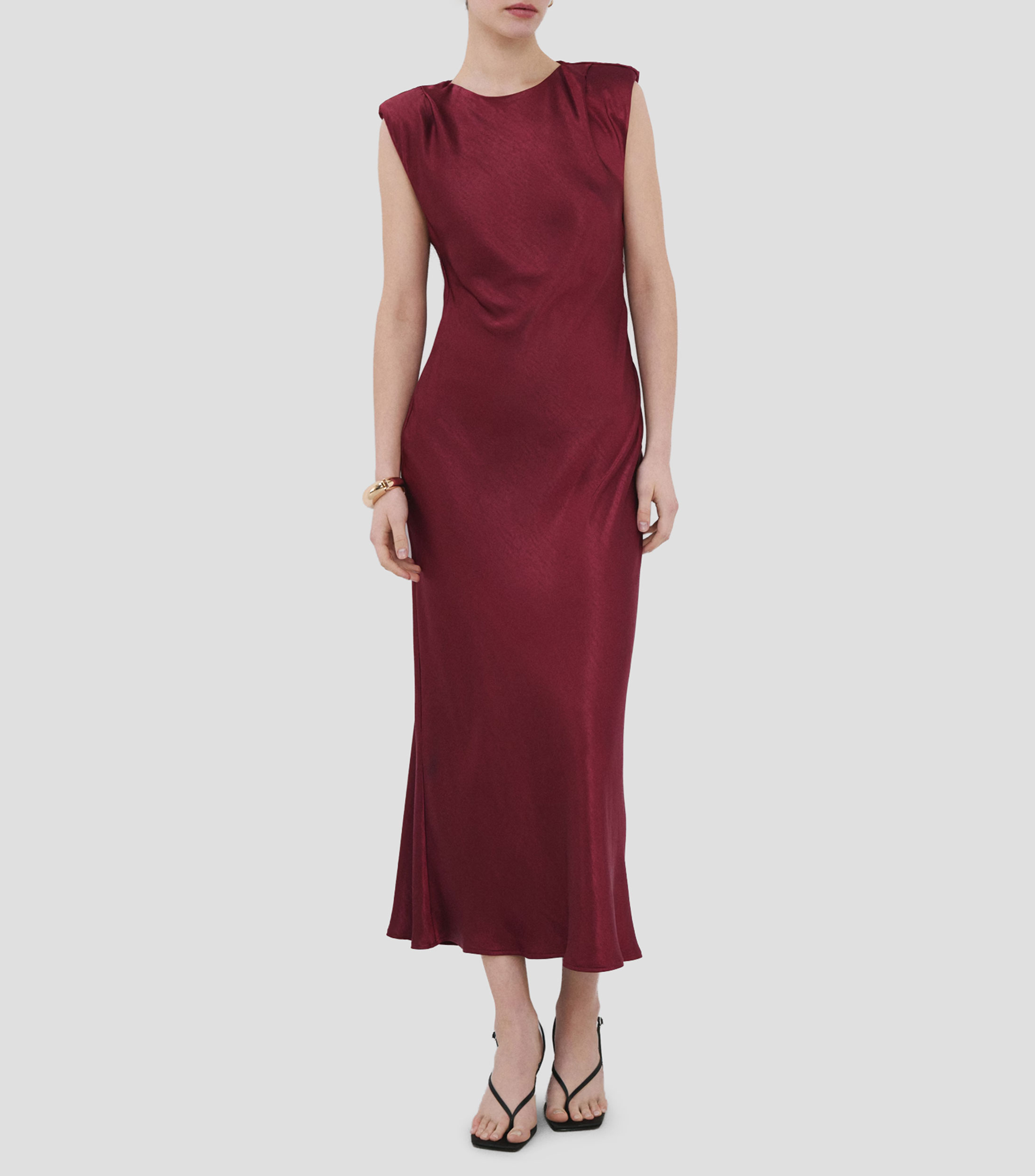 Vestido midi liso Mujer