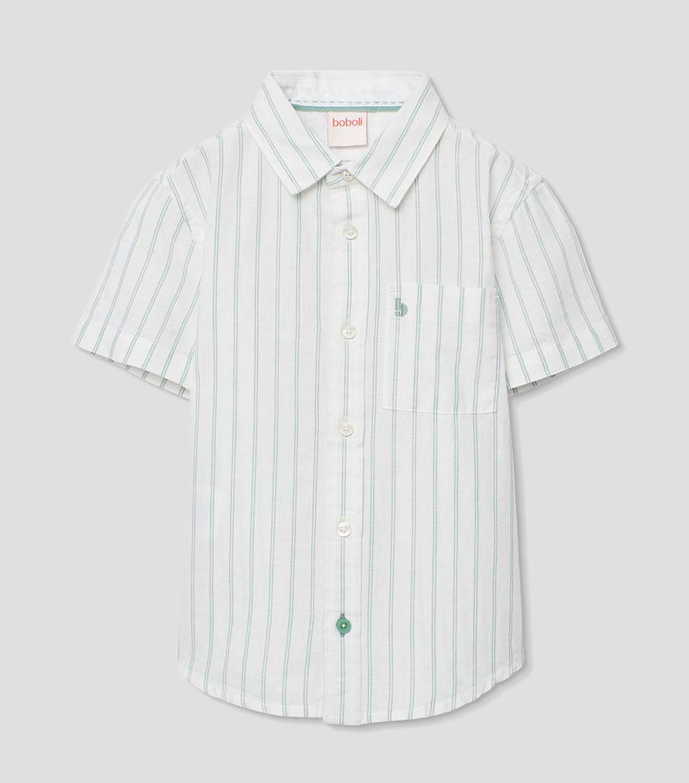 Camisa de rayas con manga corta Bebé