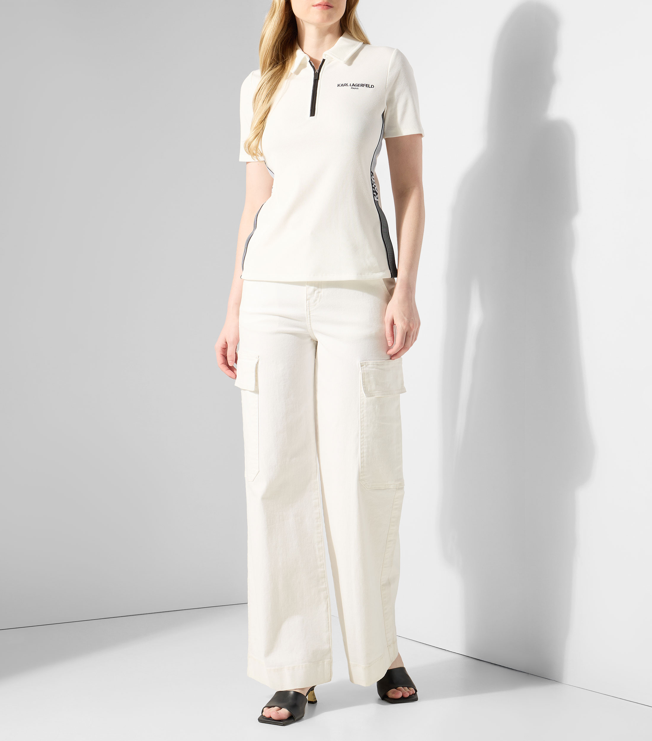 Blusa lisa con manga corta Mujer