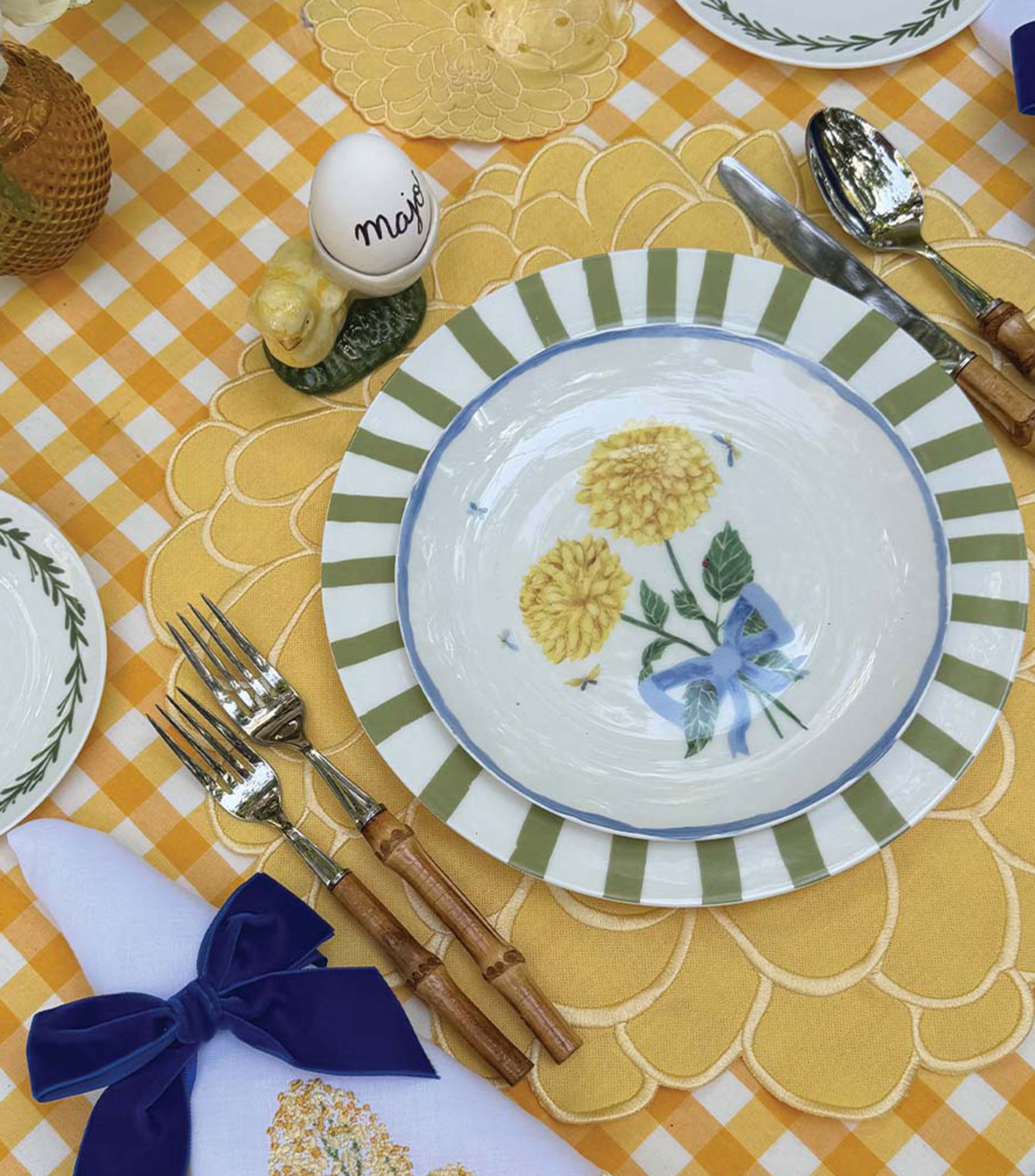 Set 4 Manteles individuales Hortensia