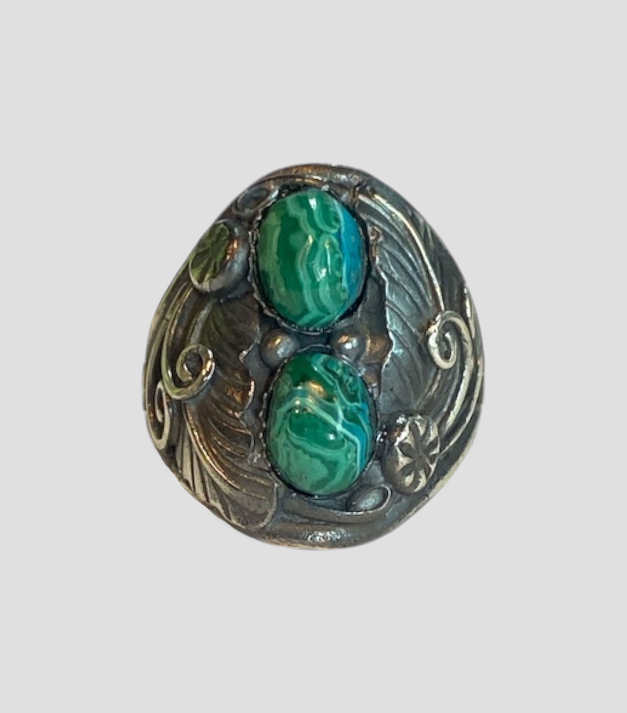 Anillo en plata .925 Native Spirit con Malaquita Hombre