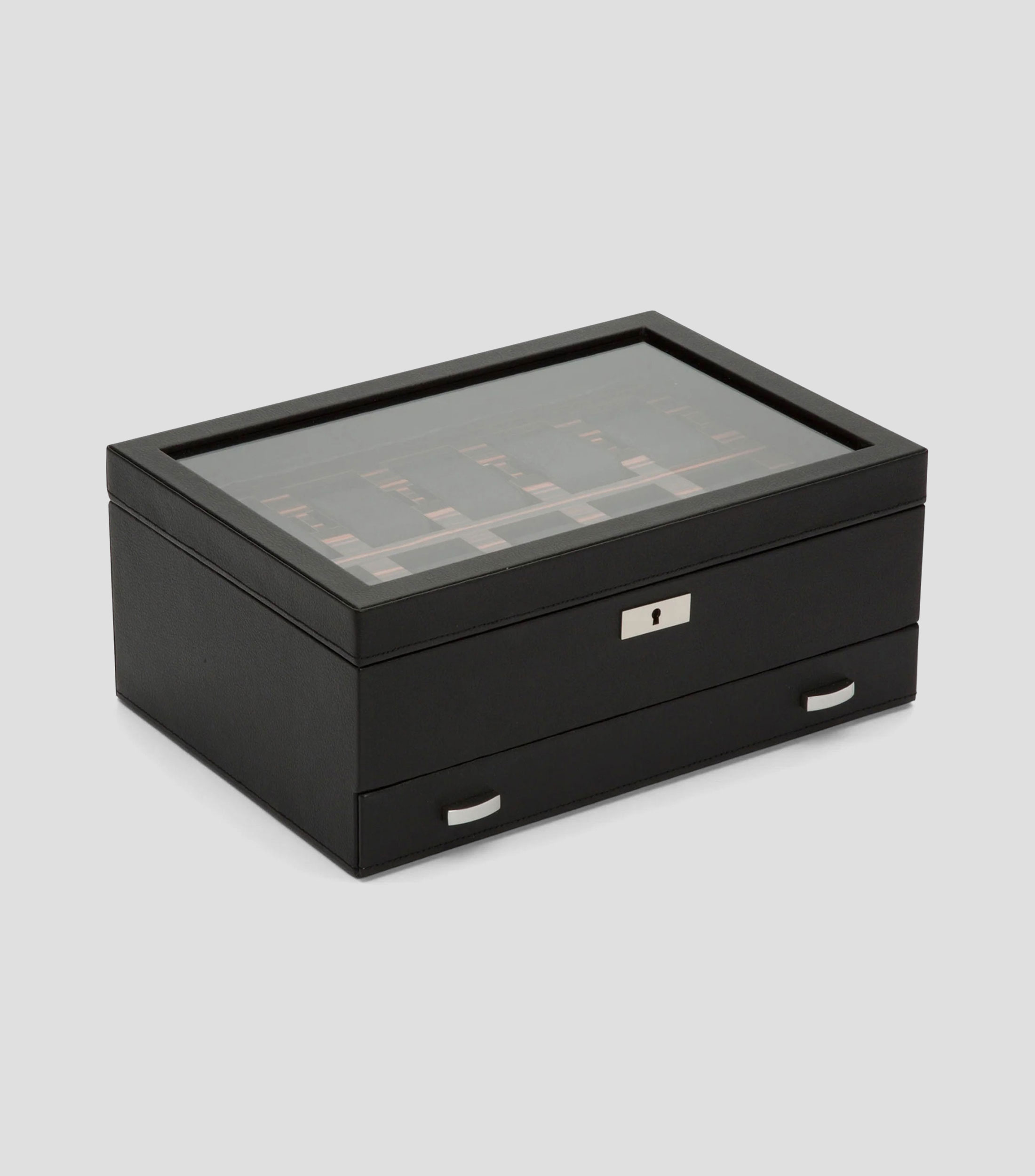 Caja para Relojes Roadster Negro 10 Piezas con Cajón