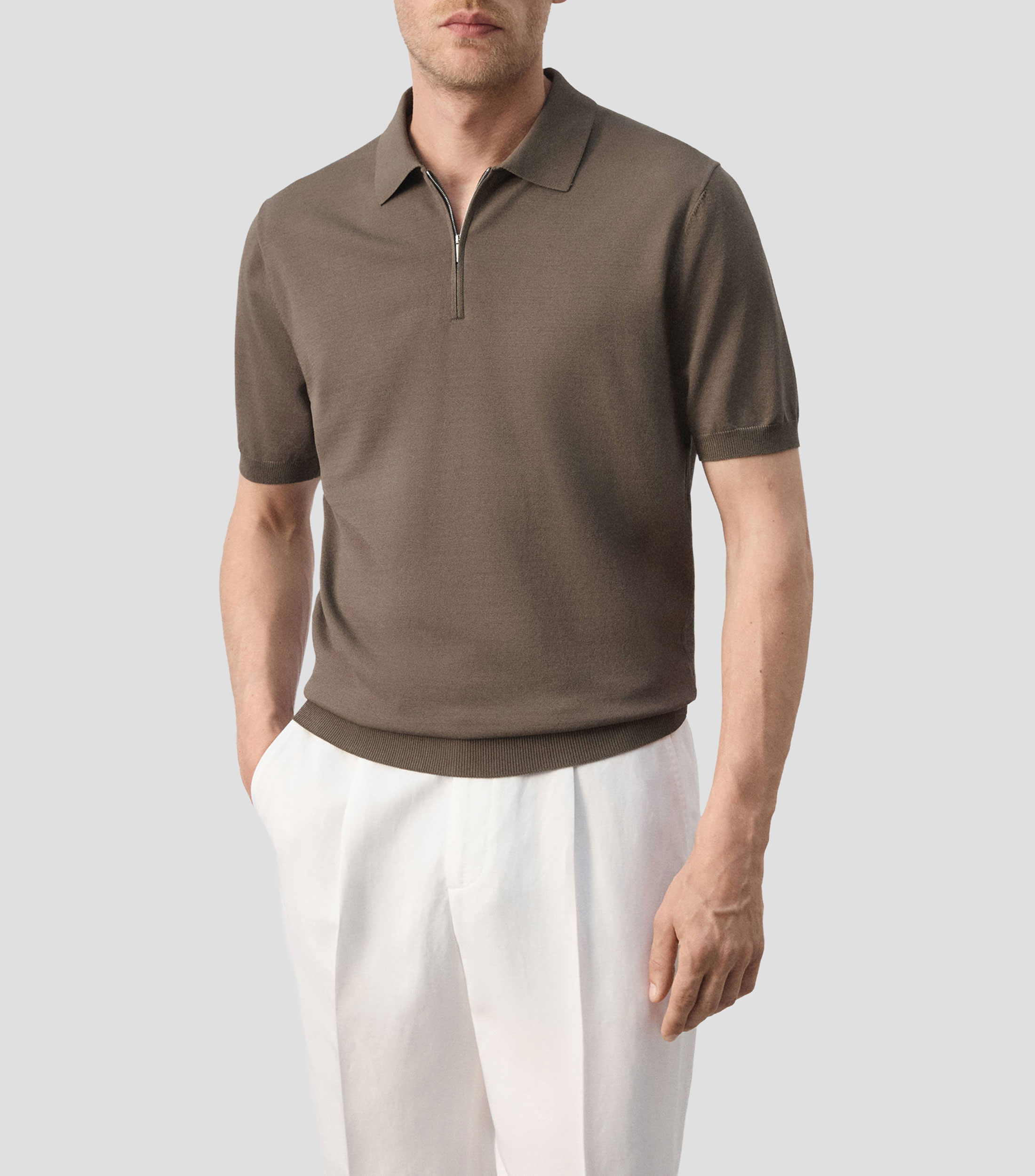 Playera tipo polo manga corta lisa Hombre