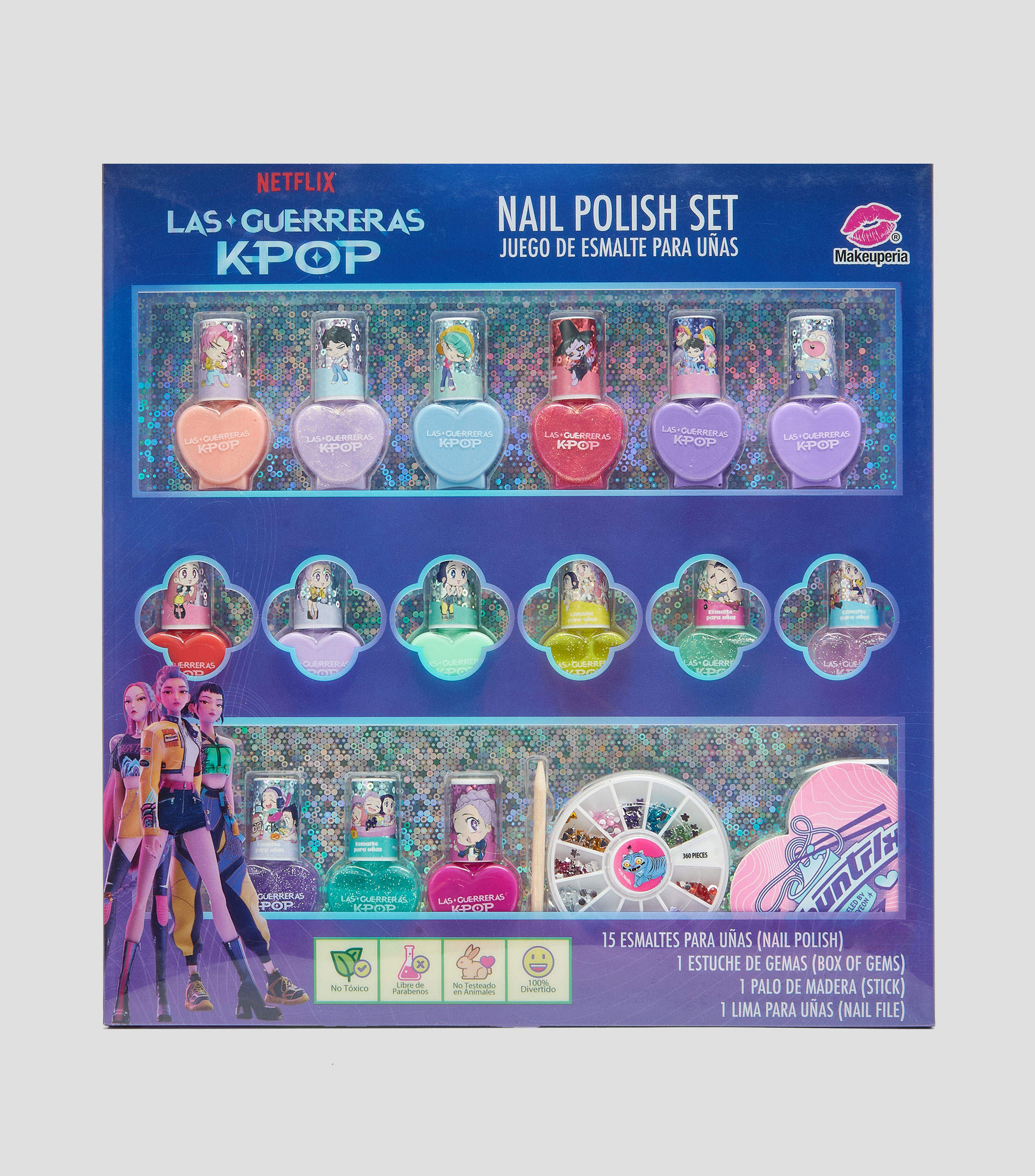 Juego de esmaltes y accesorios Guerreras K-Pop