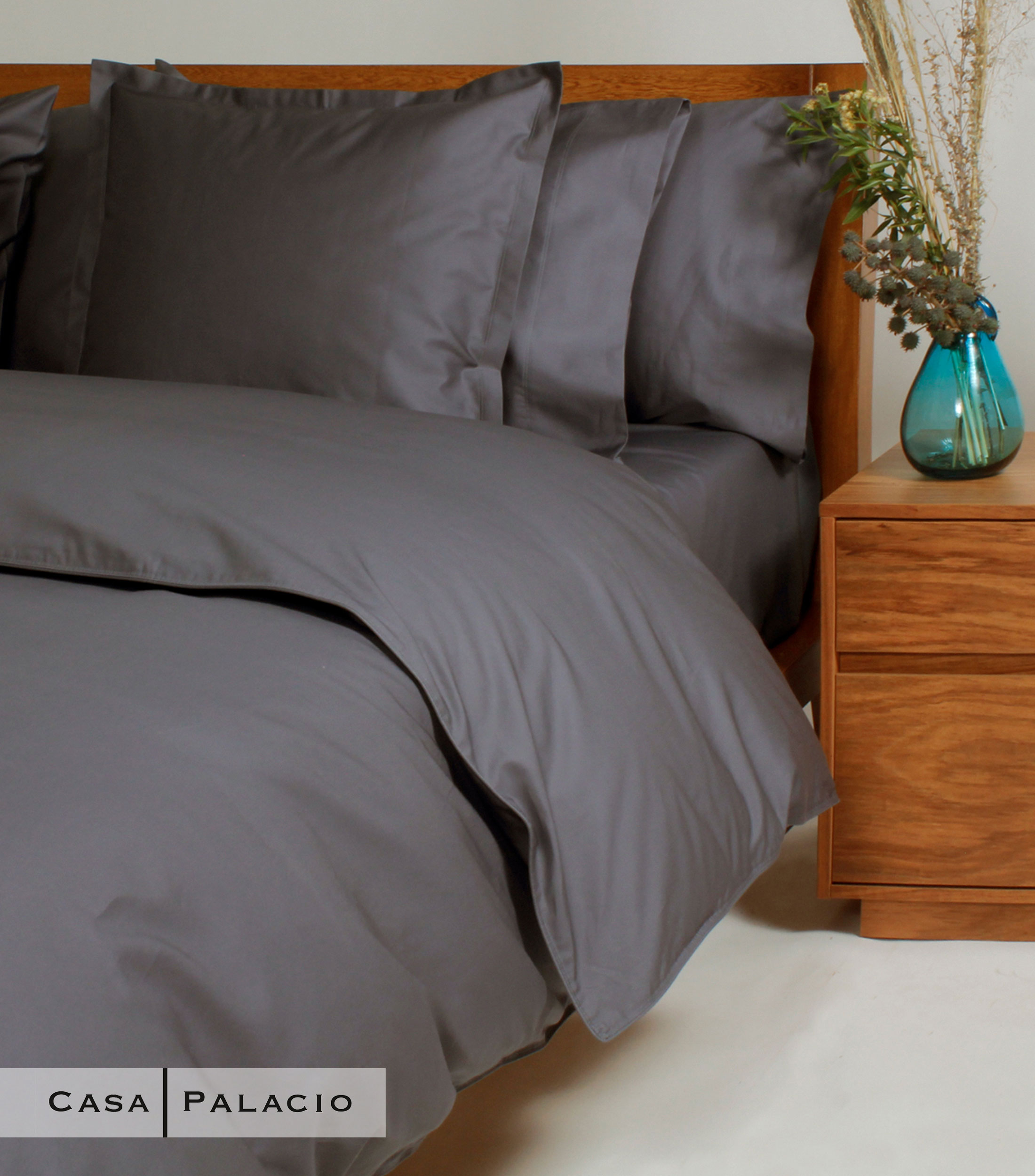 Juego de Funda para Duvet Matrimonial - Queen Size Gris Oxford