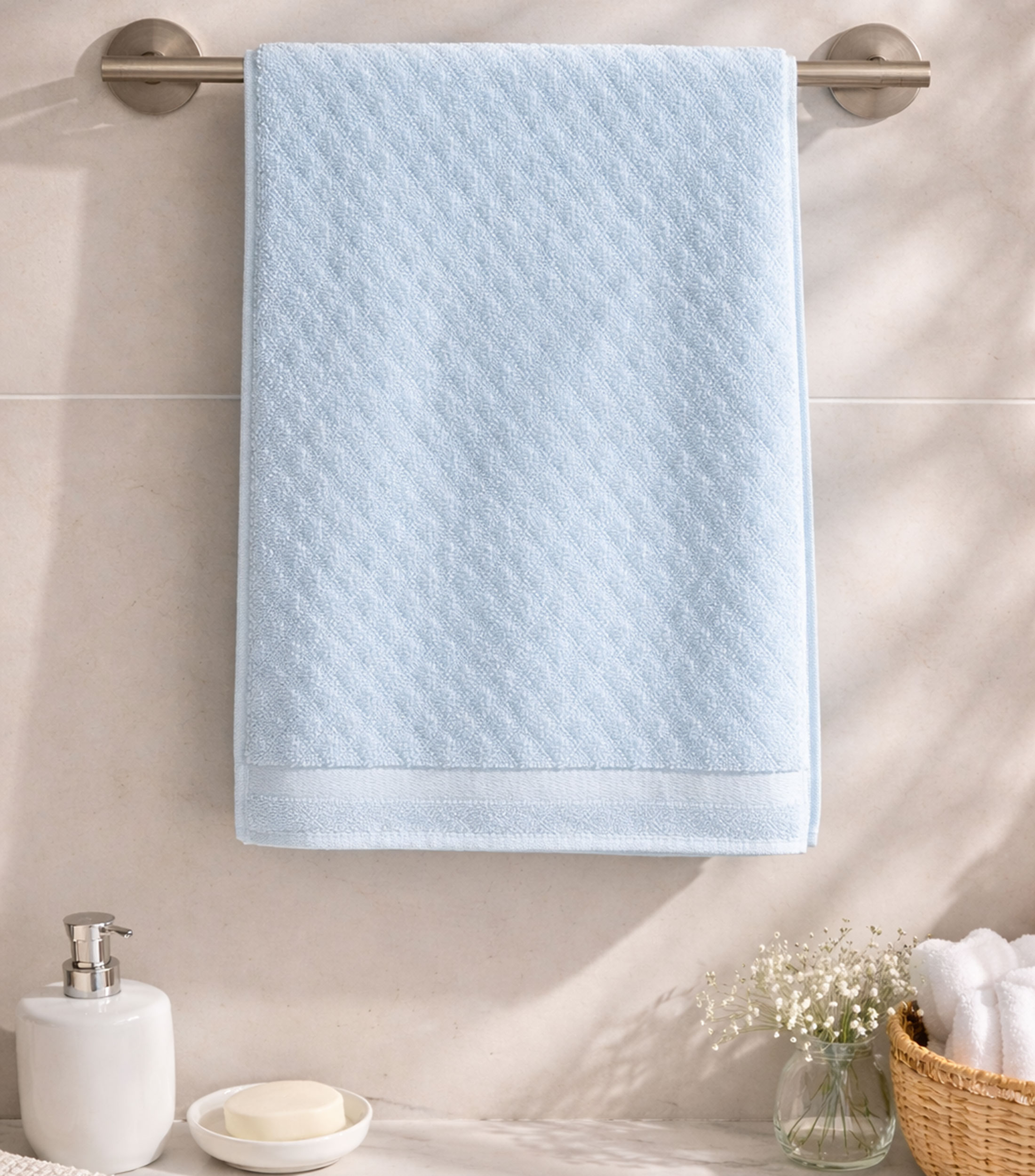 Toalla de medio baño azul