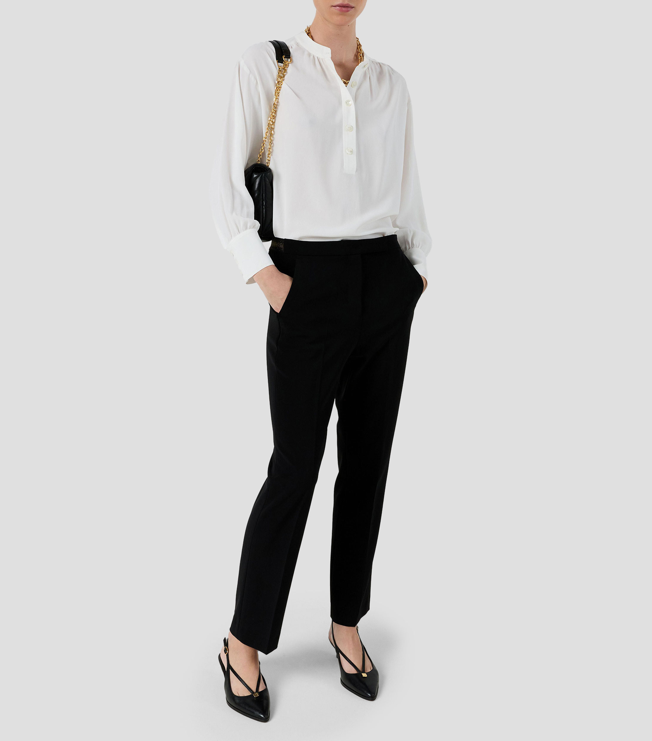 Blusa lisa manga larga Mujer