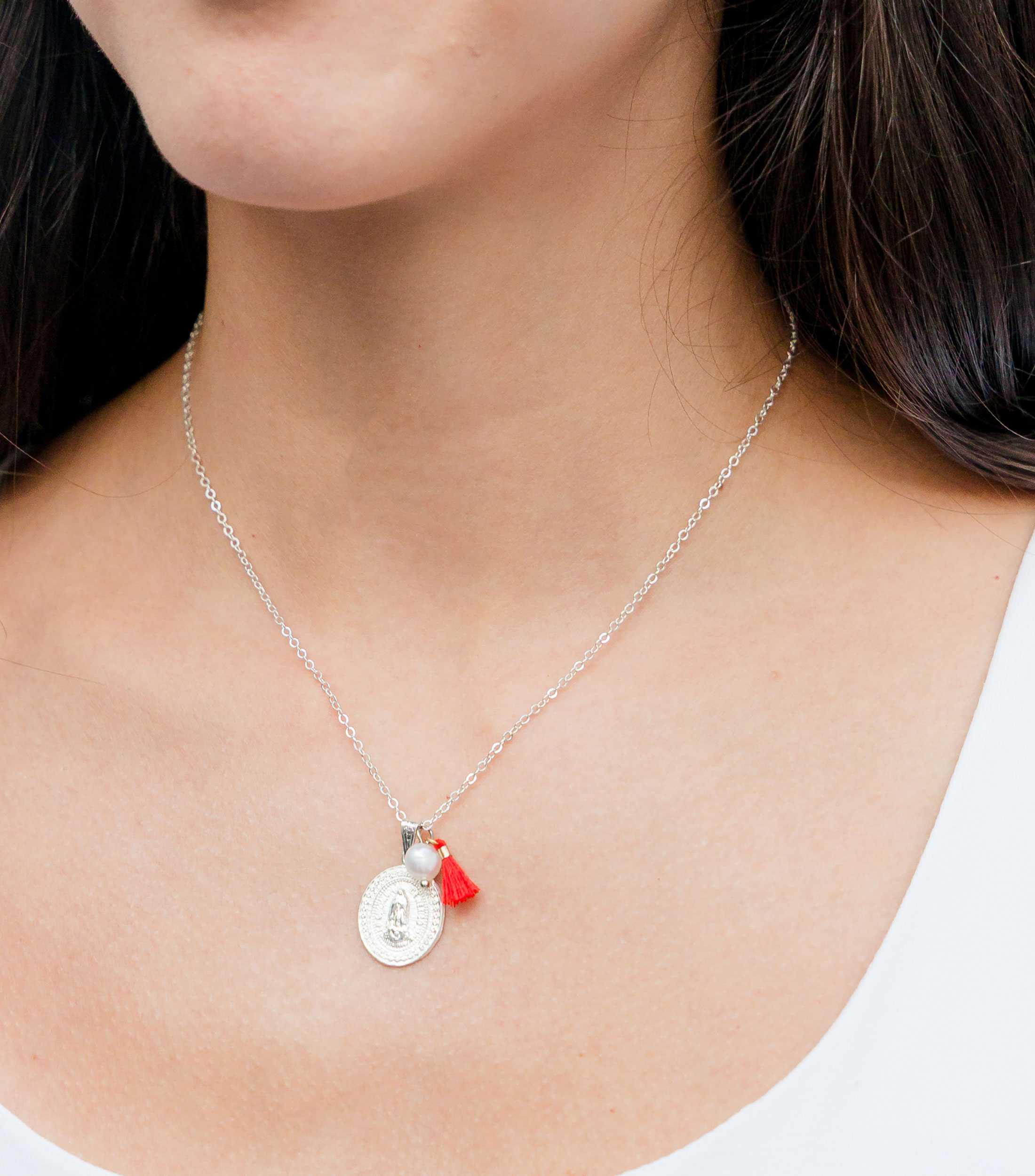 Collar en plata .925 Virgen de Guadalupe Mujer