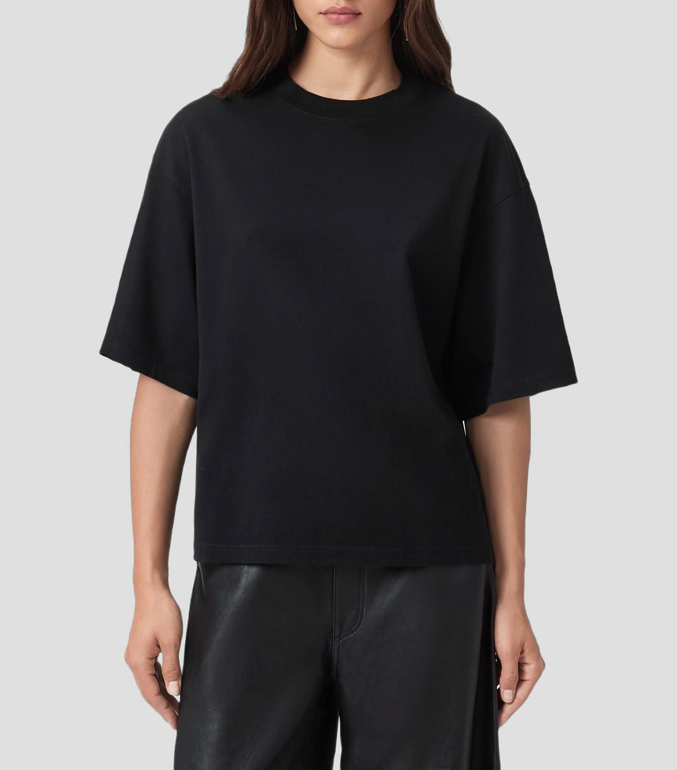 Playera cuello redondo manga corta crochet cráneo Mujer