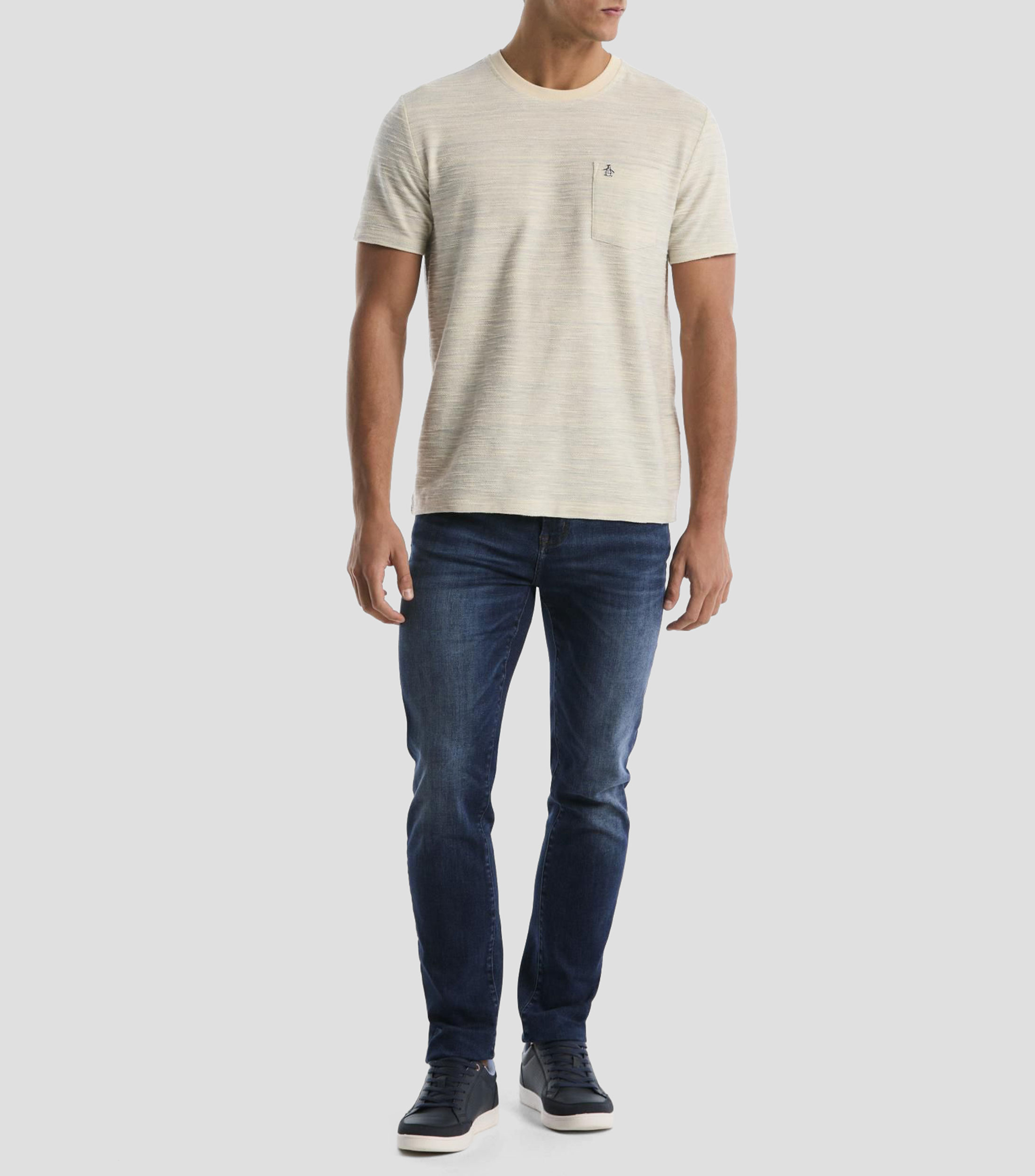 Playera cuello redondo manga corta jaspeada Hombre