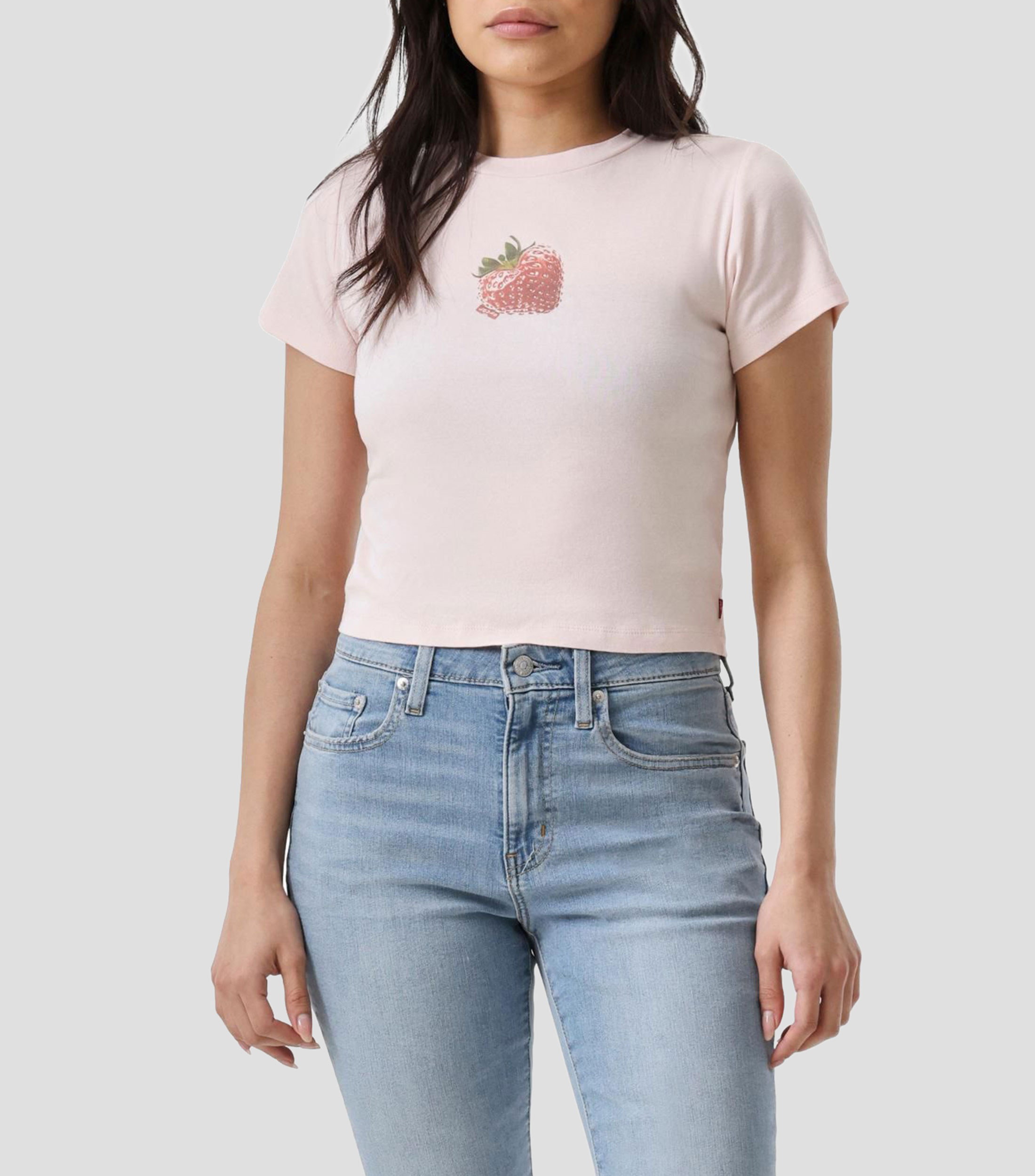 Playera cuello redondo manga corta sólida Mujer