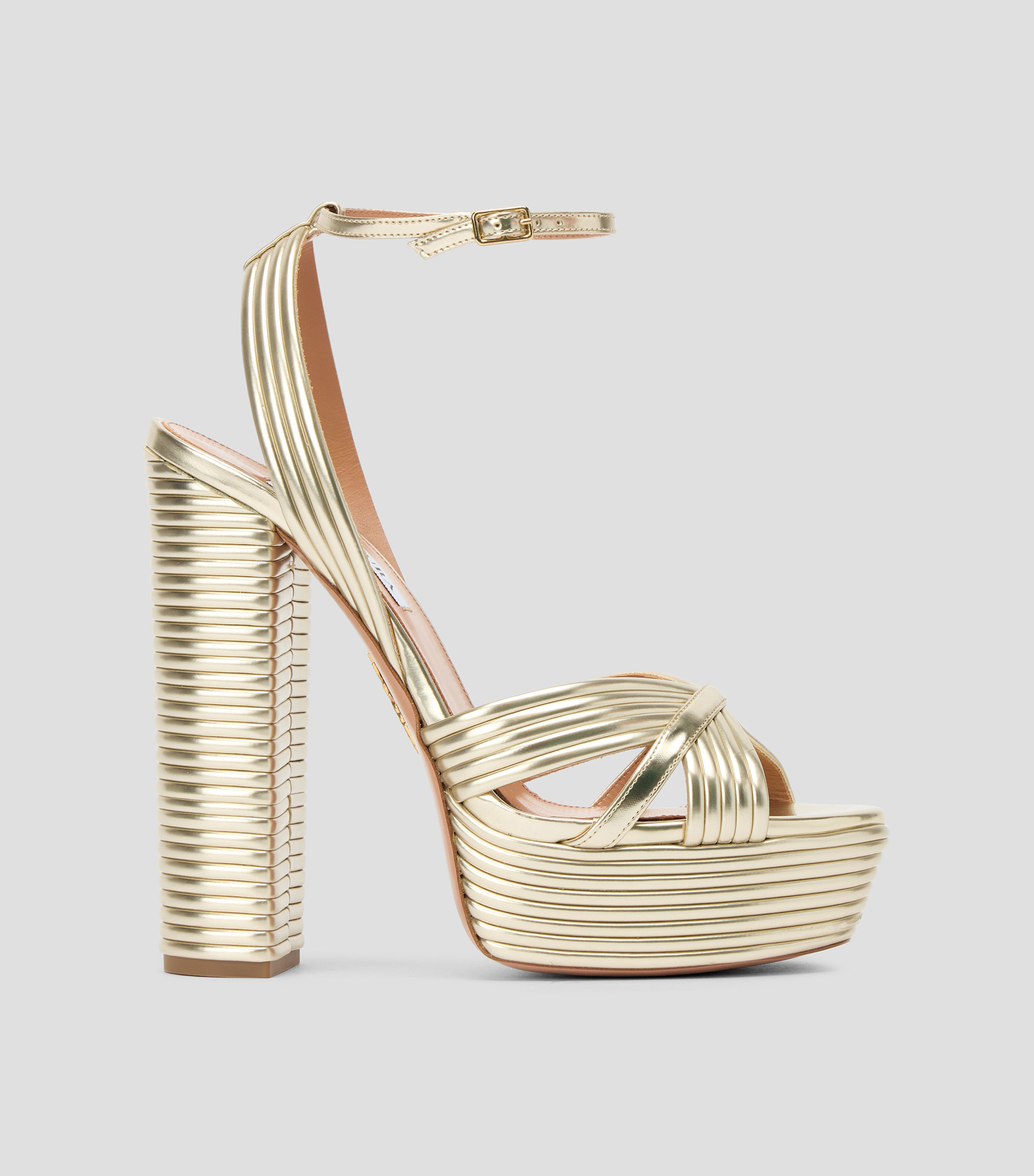 Sandalias con tacón alto media luna Mujer