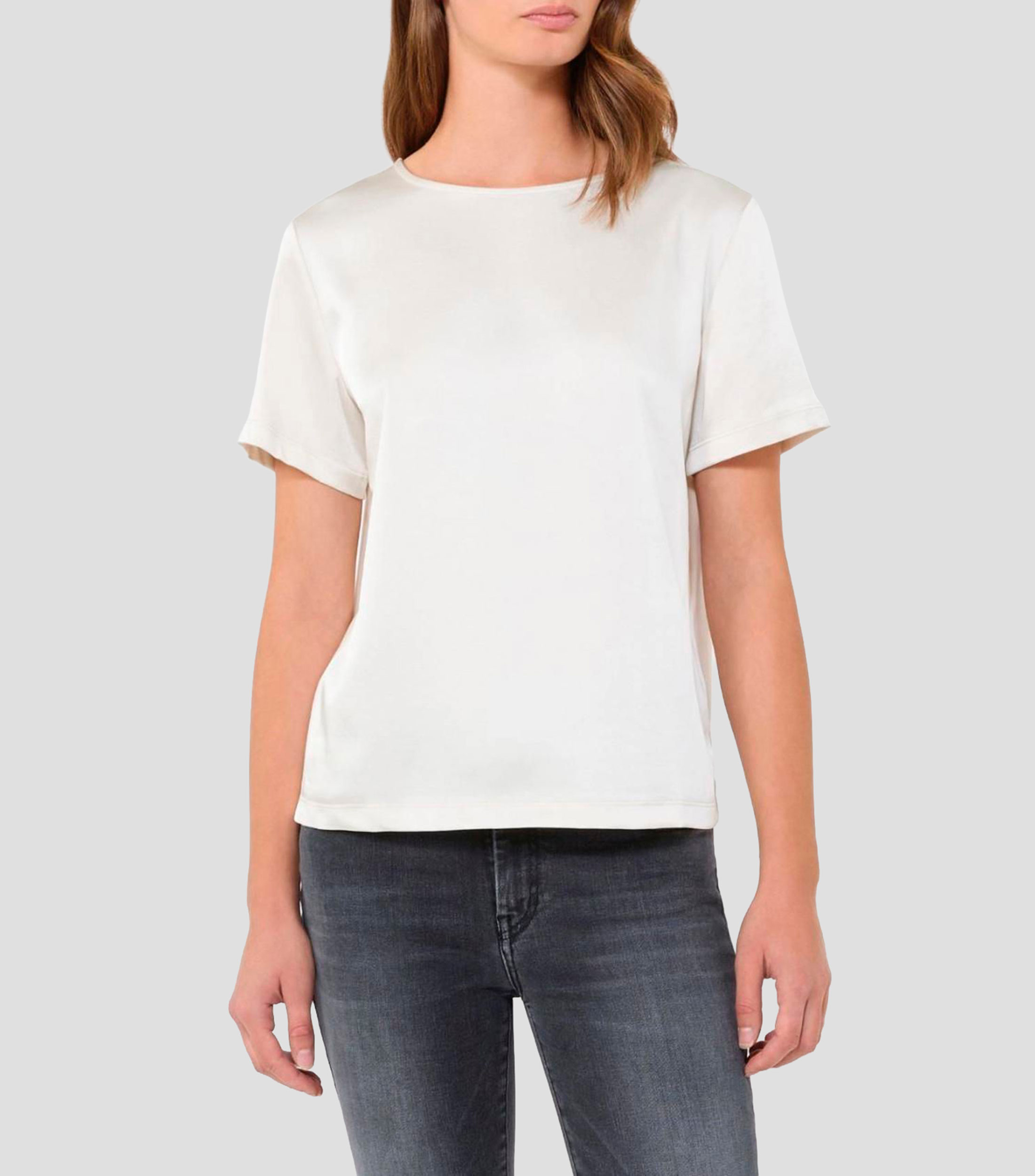 Blusa lisa manga corta Mujer