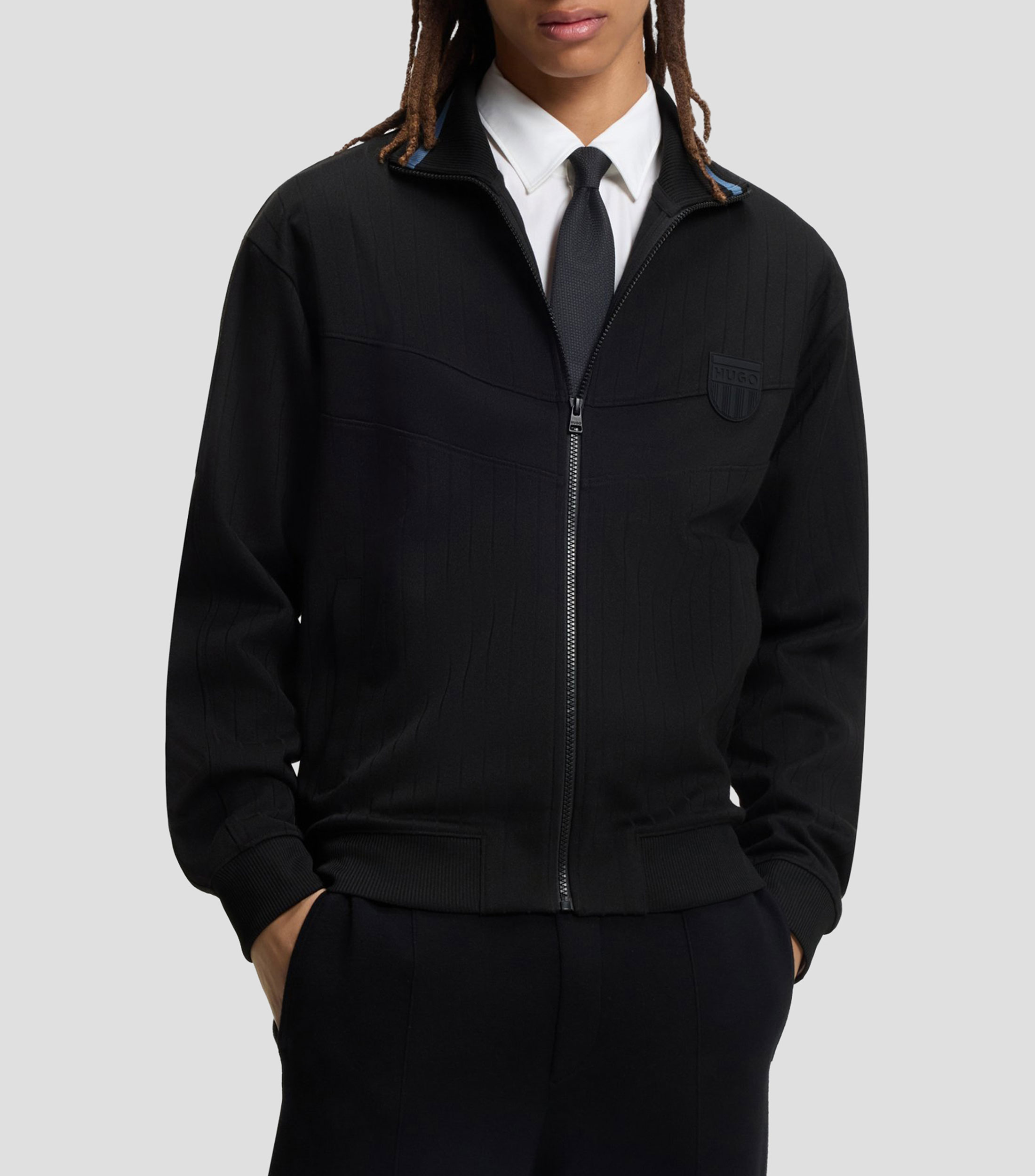 Sudadera de algodón con rayas de puntos saltados Hombre
