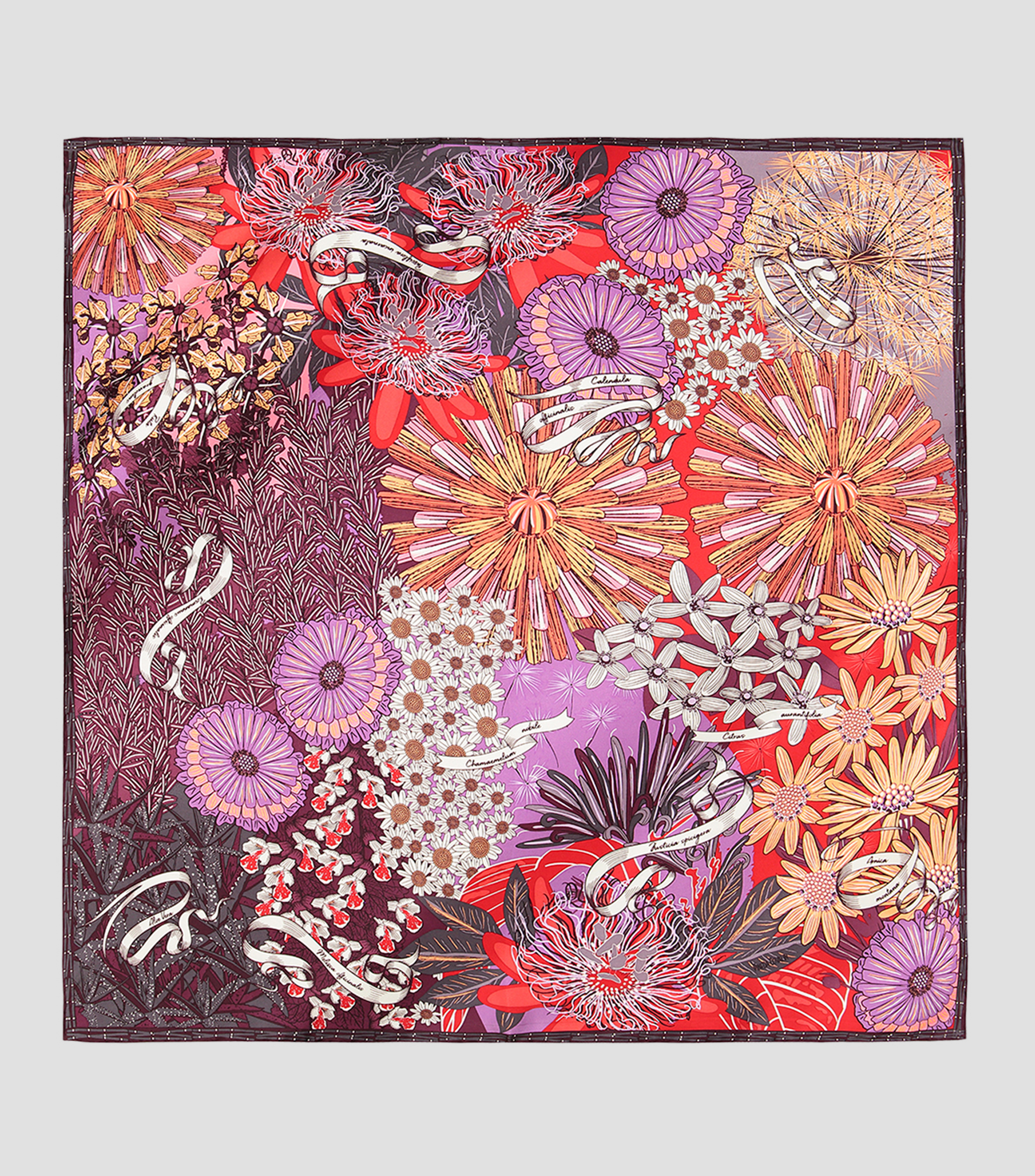 Mascada color morado con flores Mujer