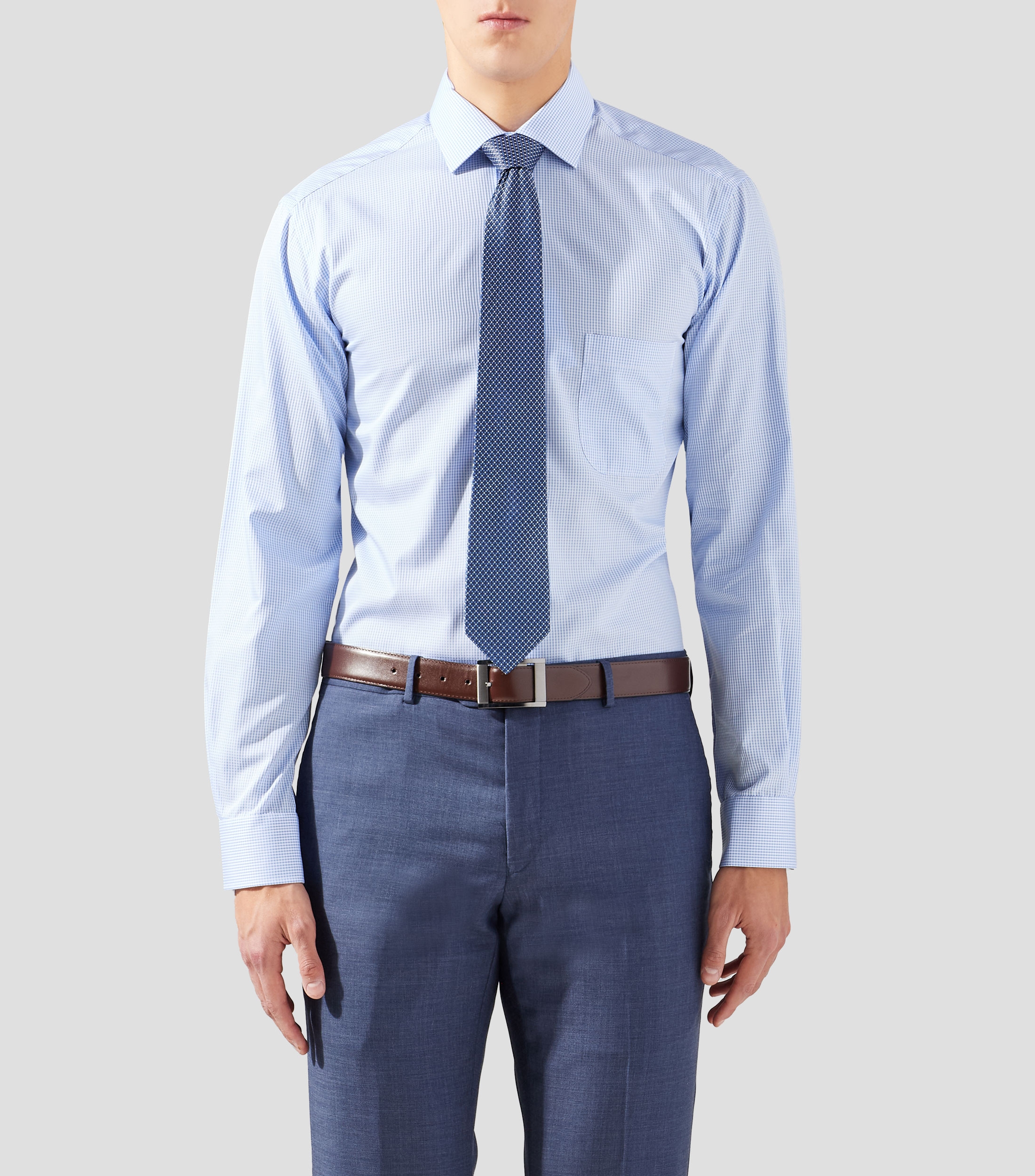 Camisa con cuadros manga larga Hombre
