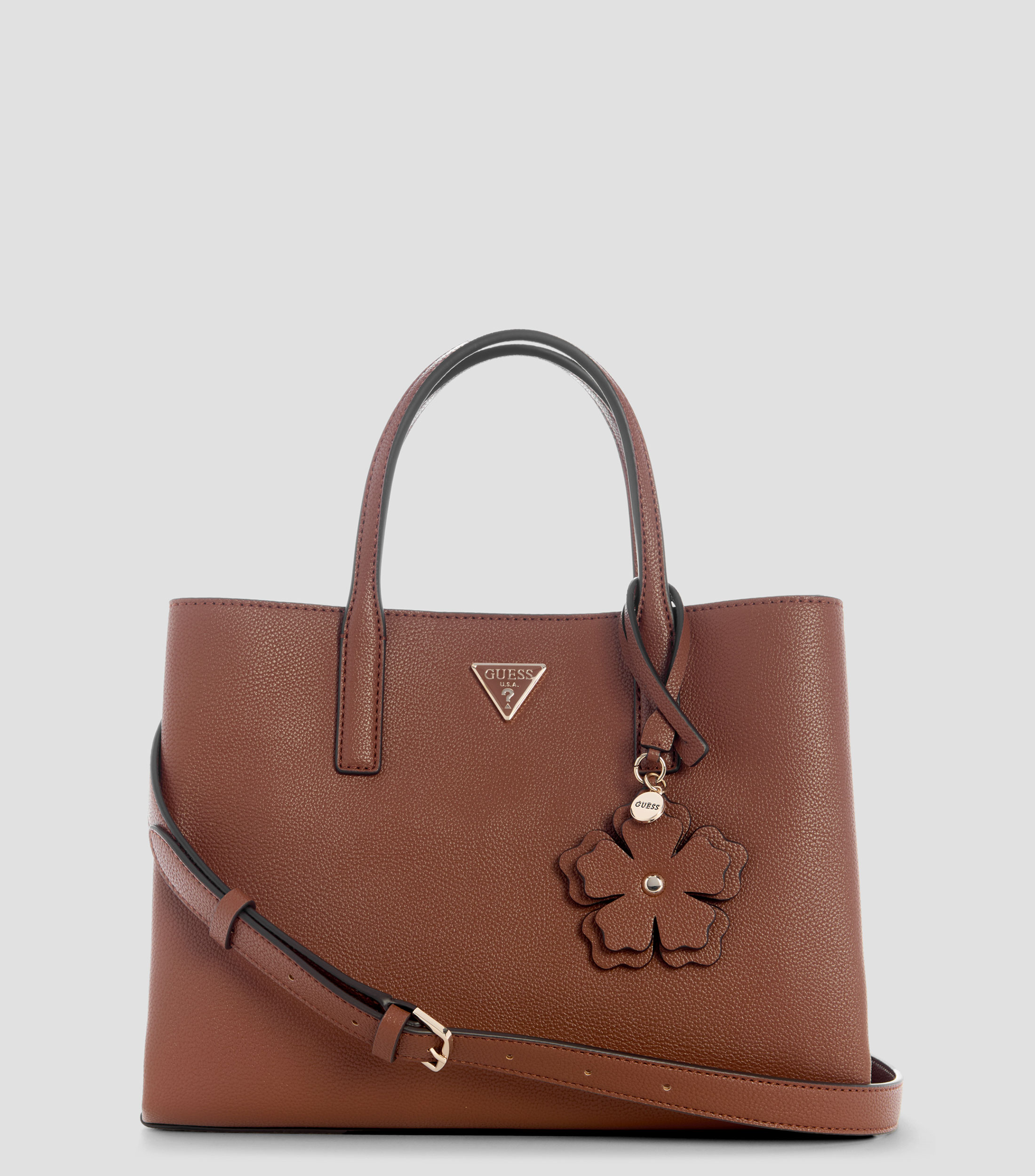Bolsa satchel lisa con detalle texturizado Mujer