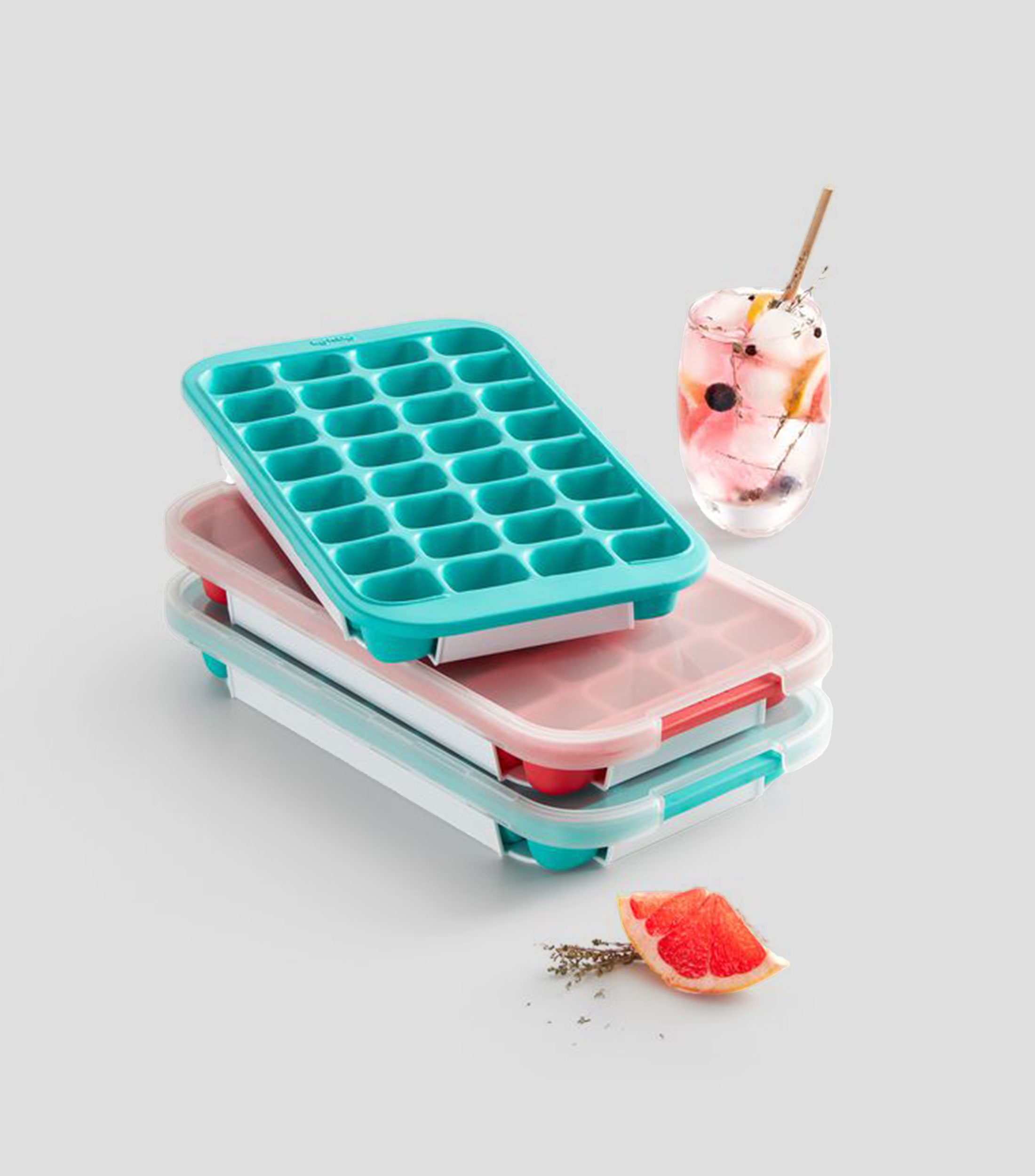 Molde para cubos de hielo con tapa