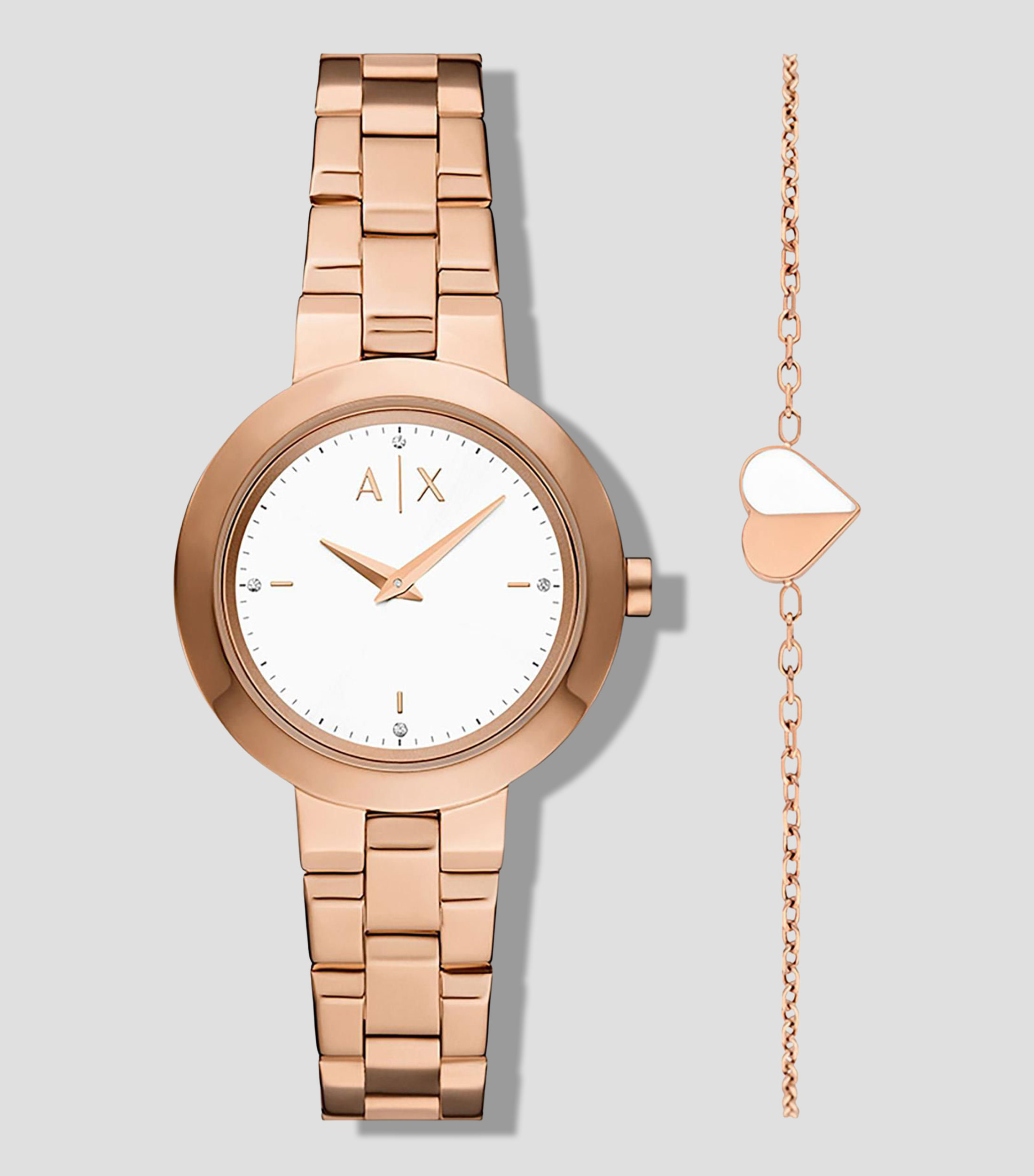 Set Reloj y Pulsera para Mujer Smart Color Oro Rosa